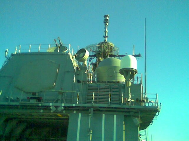 The ship's superstructure
