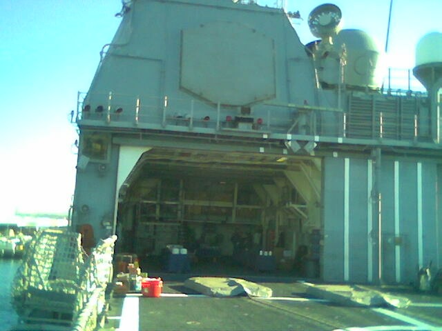 The helicopter hangar
