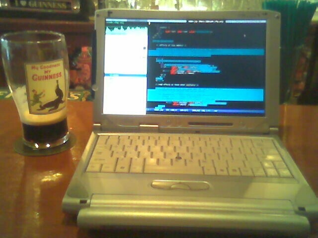 <a href="http://theouldsod.com/">The Ould Sod</a> is San Diego's most wonderful place to get a Guinness. And with free 802.11, it's hard to pass up working from there.