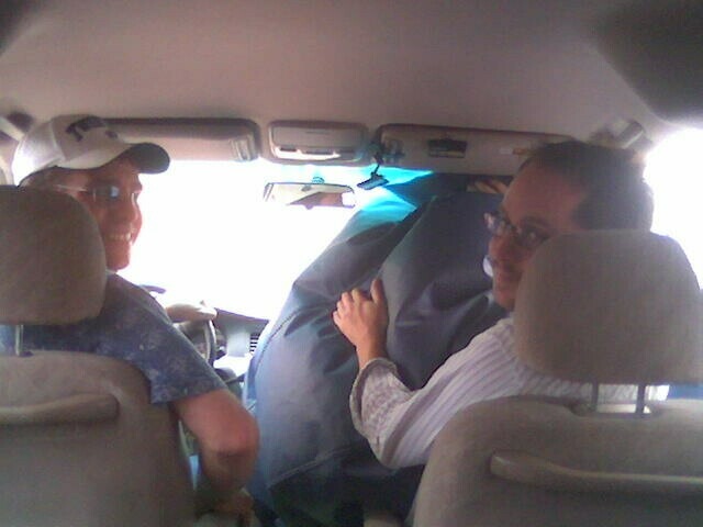 Chuck, Patrick, and one of EVDB's new beanbags.
