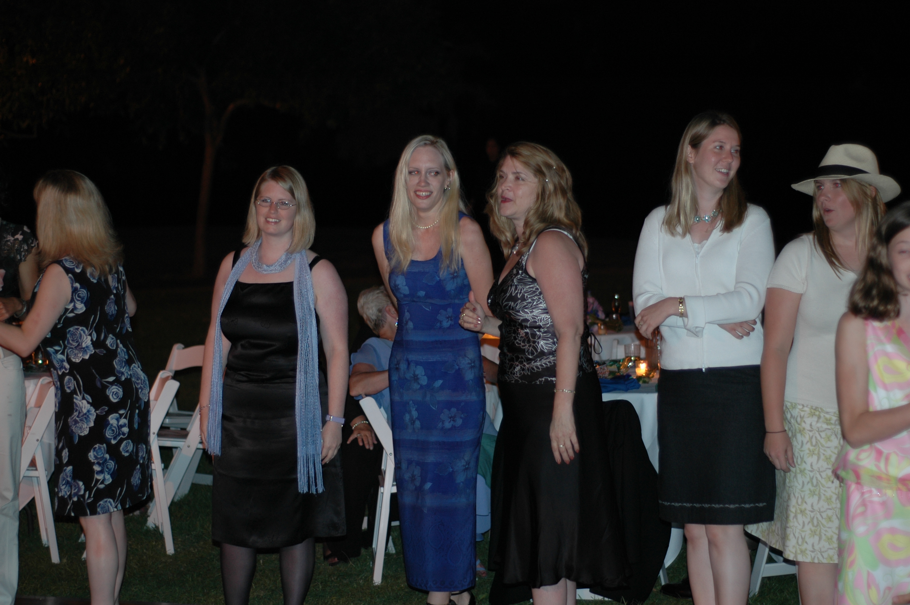 The single girls pre-bouquet toss