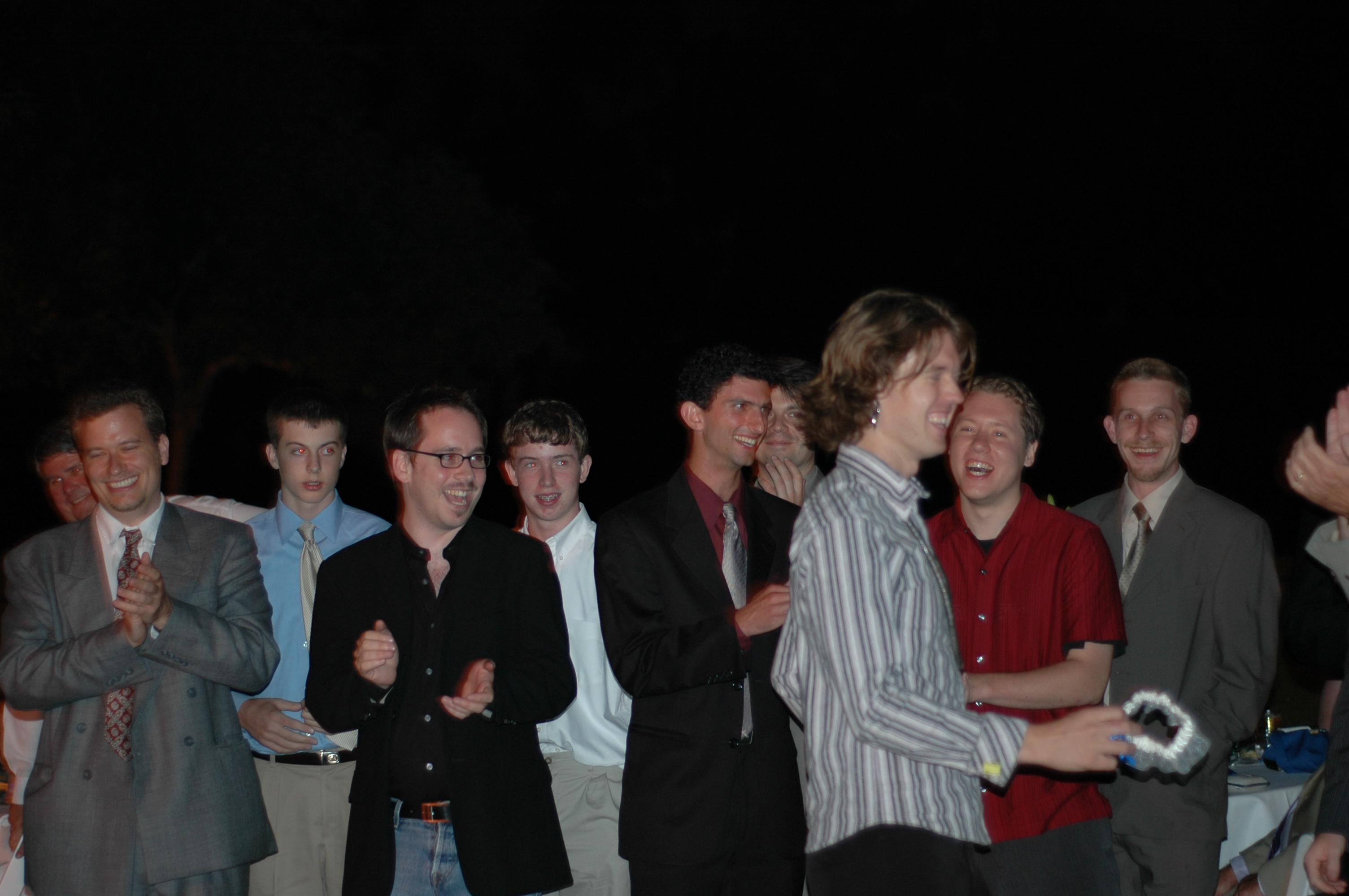The single boys after the garter toss