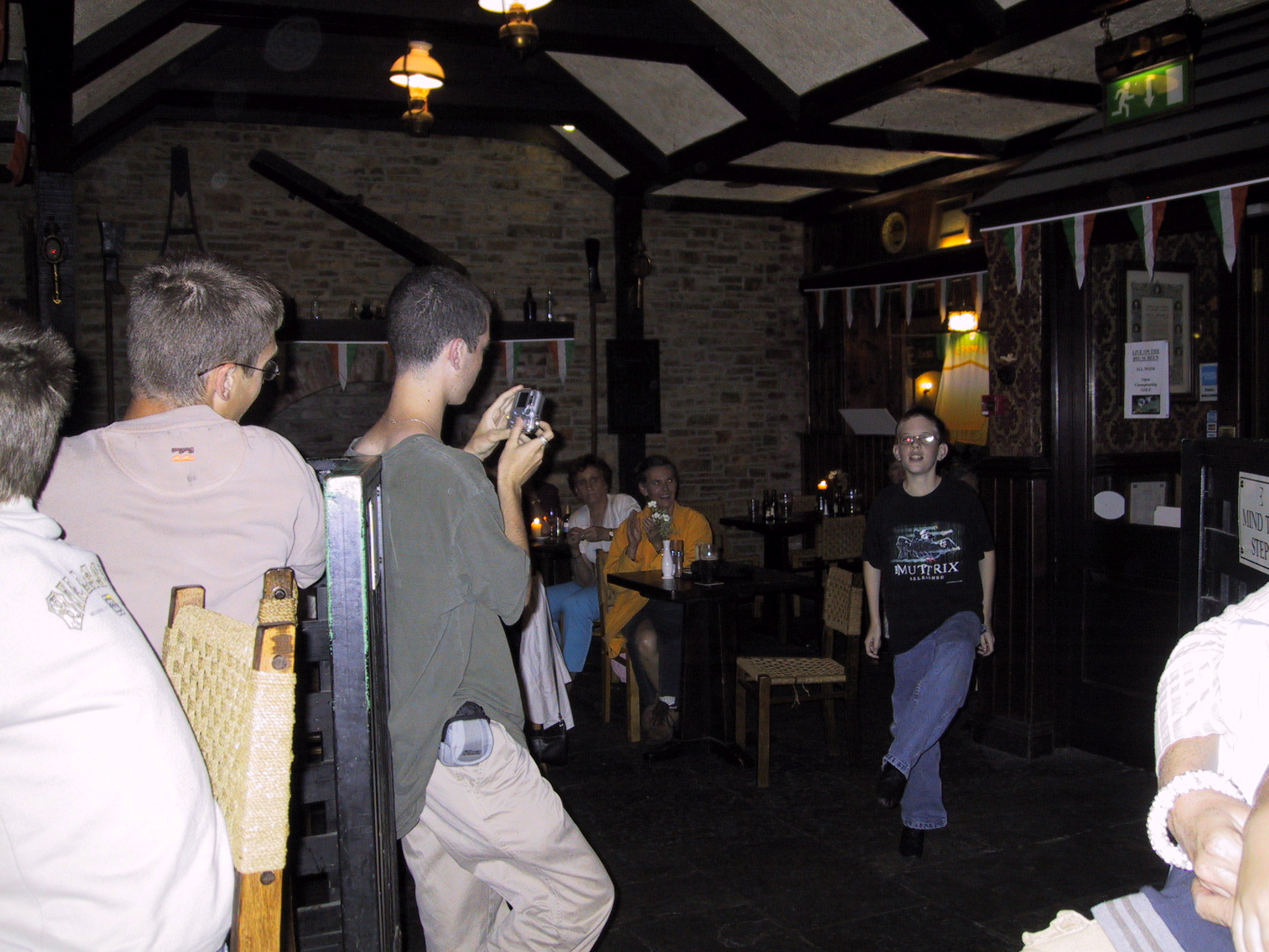 a local kid step dancing at Danny Mann's