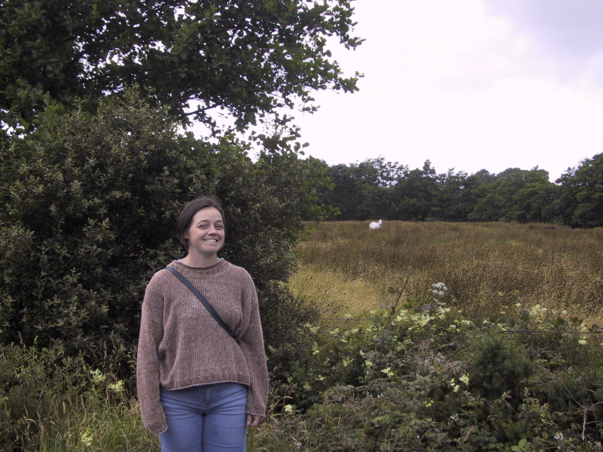Erin and a white pony