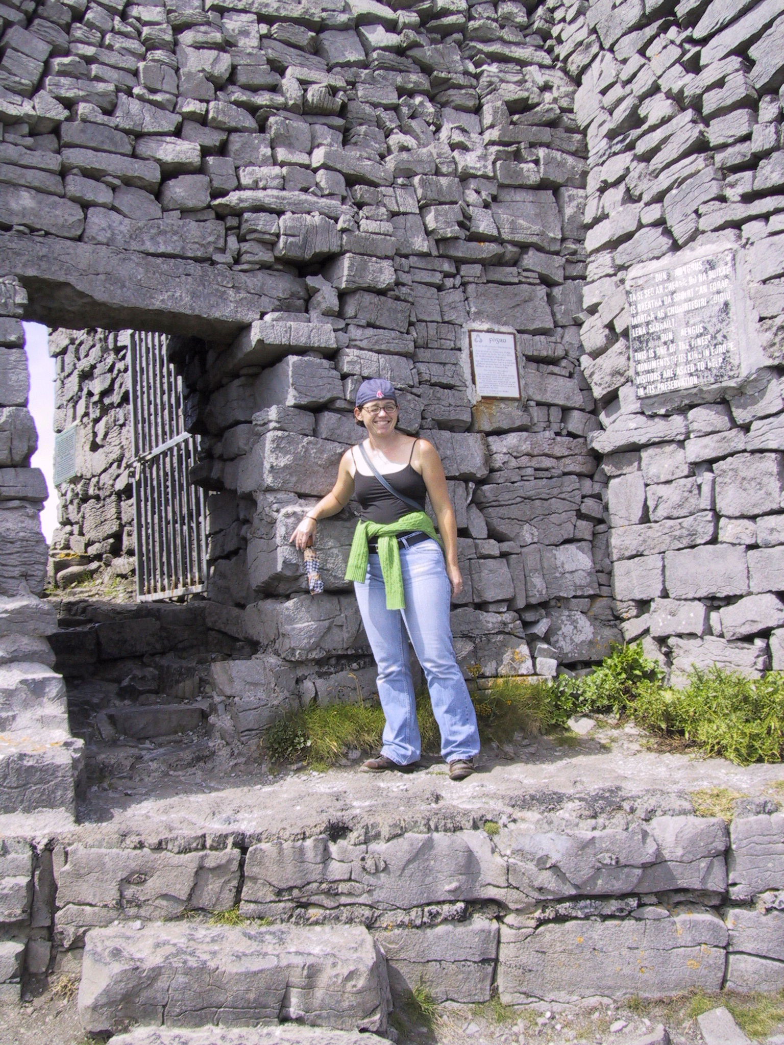 Erin at a Dun Aengus doorway