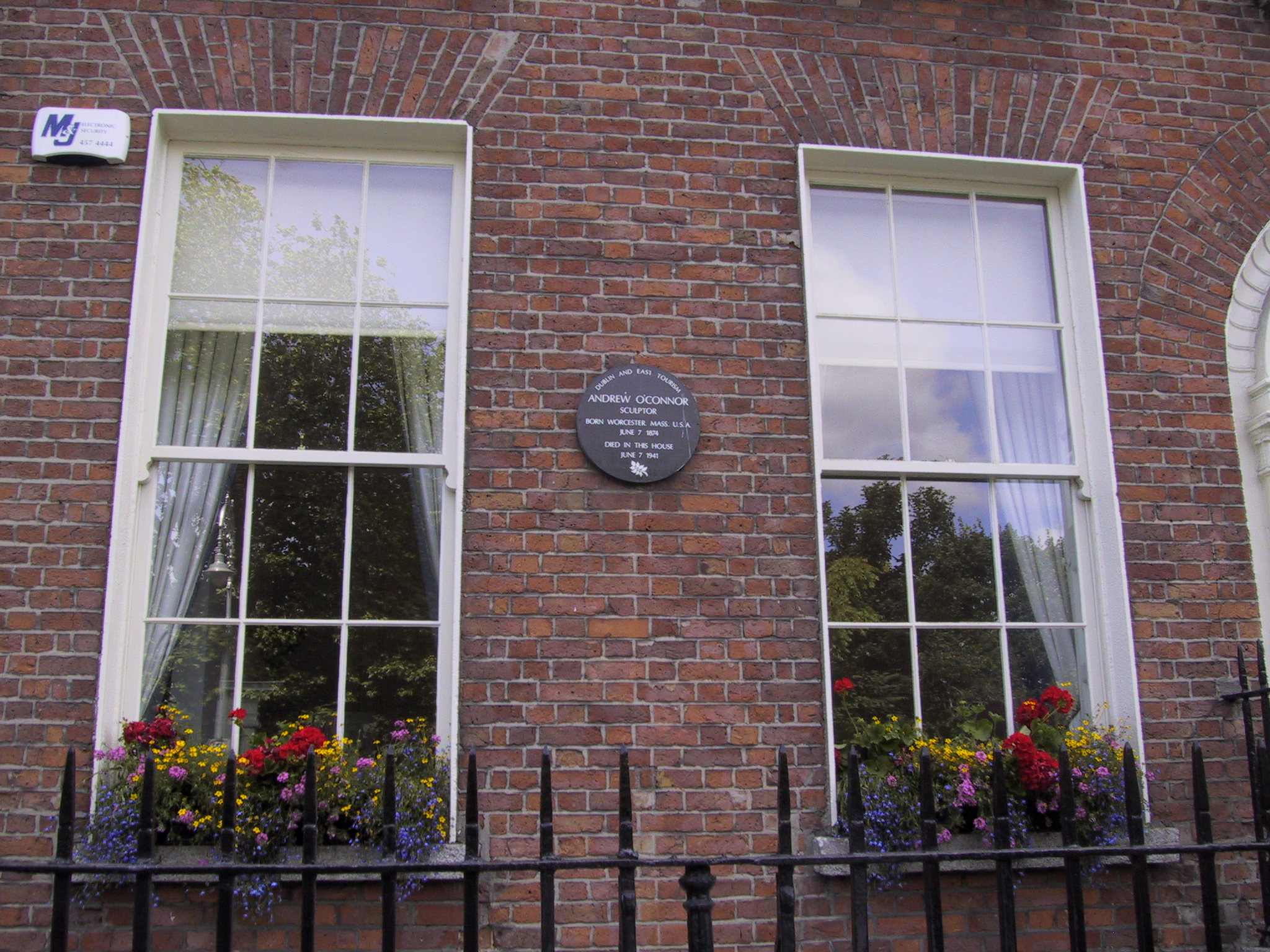 Residence of one Andrew O'Connor from Worcester, MA, in Merrion Sq., Dublin
