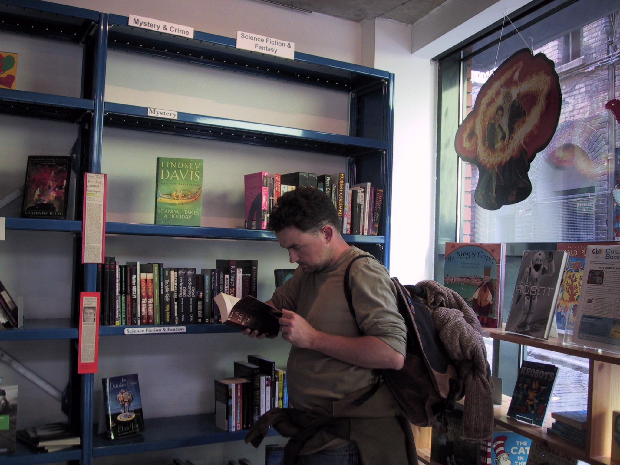 Me, in the sci-fi section of the bookstore at the Irish Film Centre, Dublin