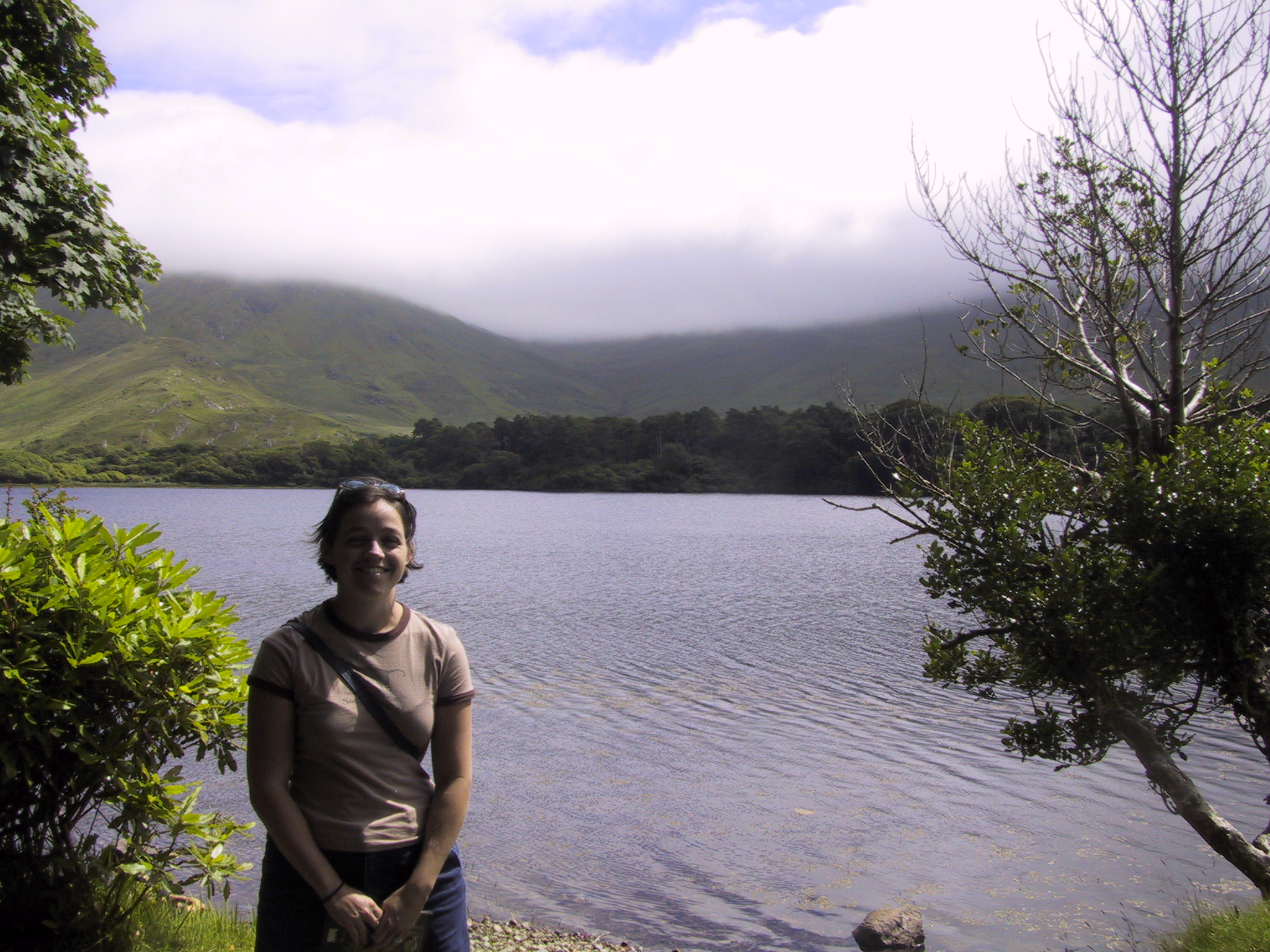 Erin at the lake at Kylemore Abbey, Connemara, Co. Galway
