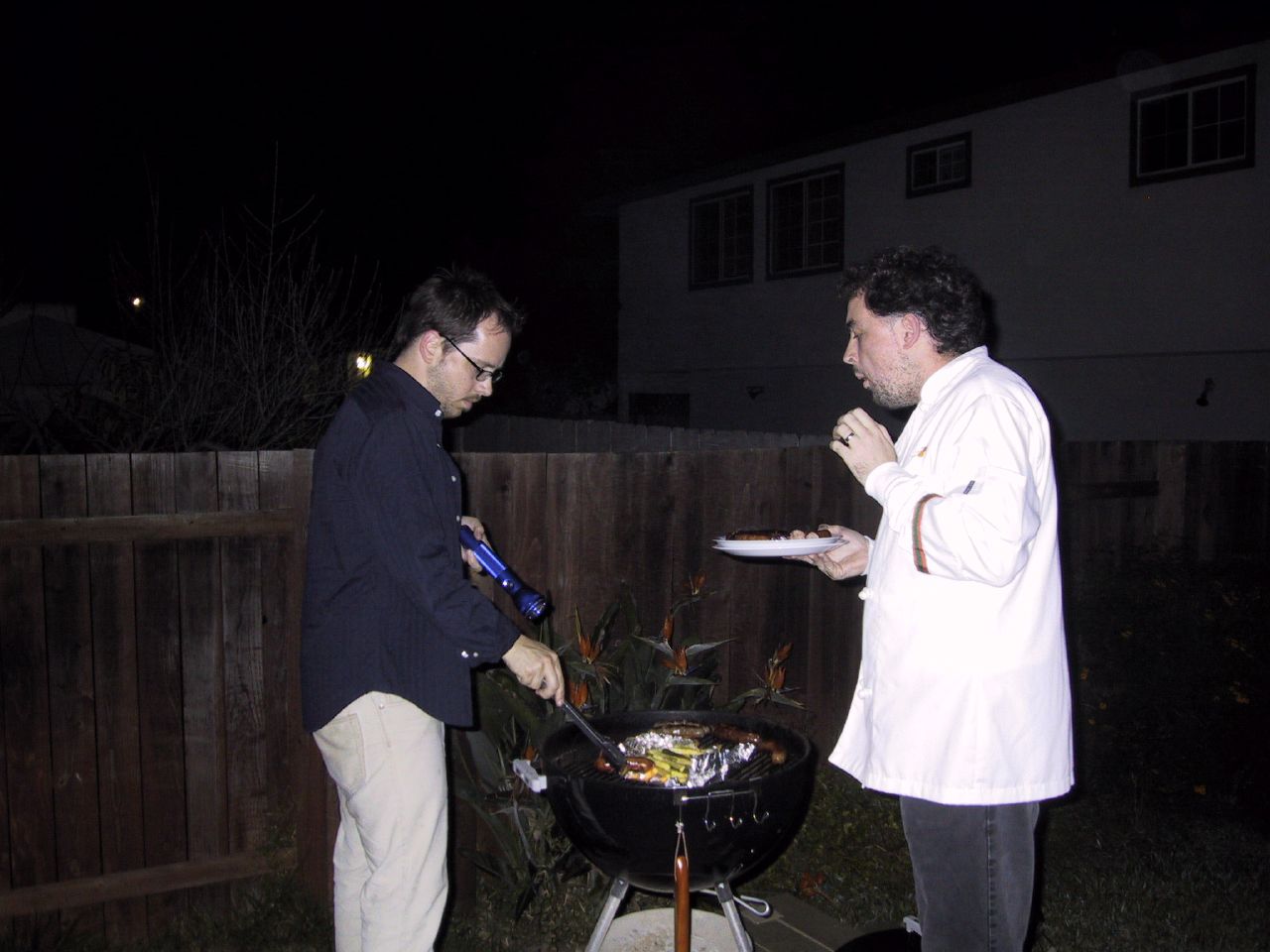 Patrick and Ted barbecue