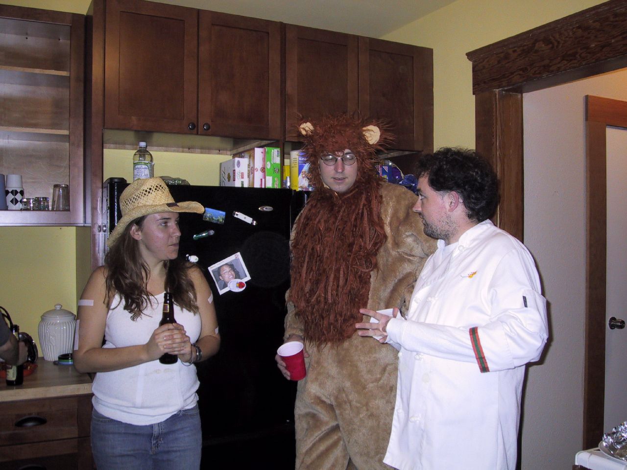 one half of the Siamese twins, the lion, and the chef