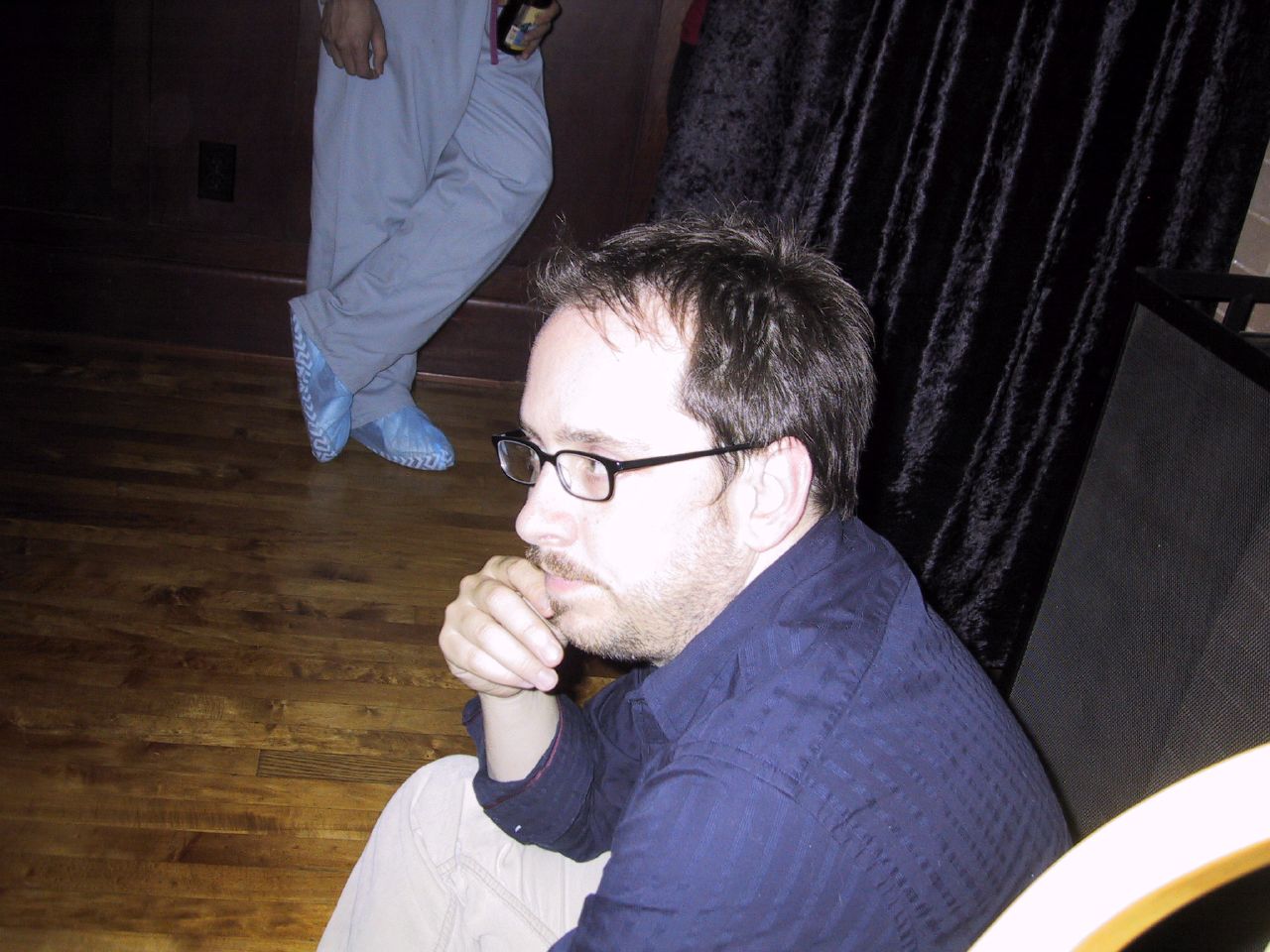 Patrick listens to the band