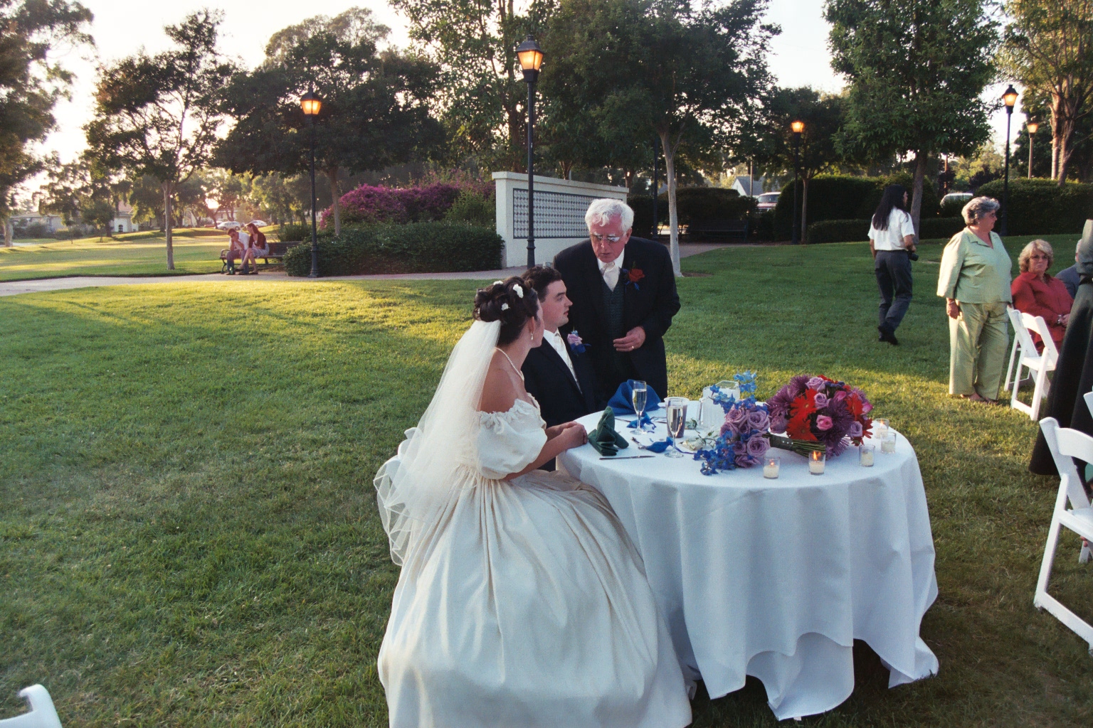 Dad, talking to Erin and me