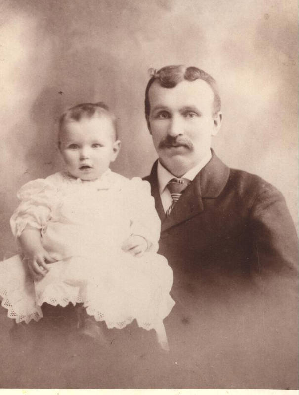 Granpa Dan at his christening, with his father Patrick