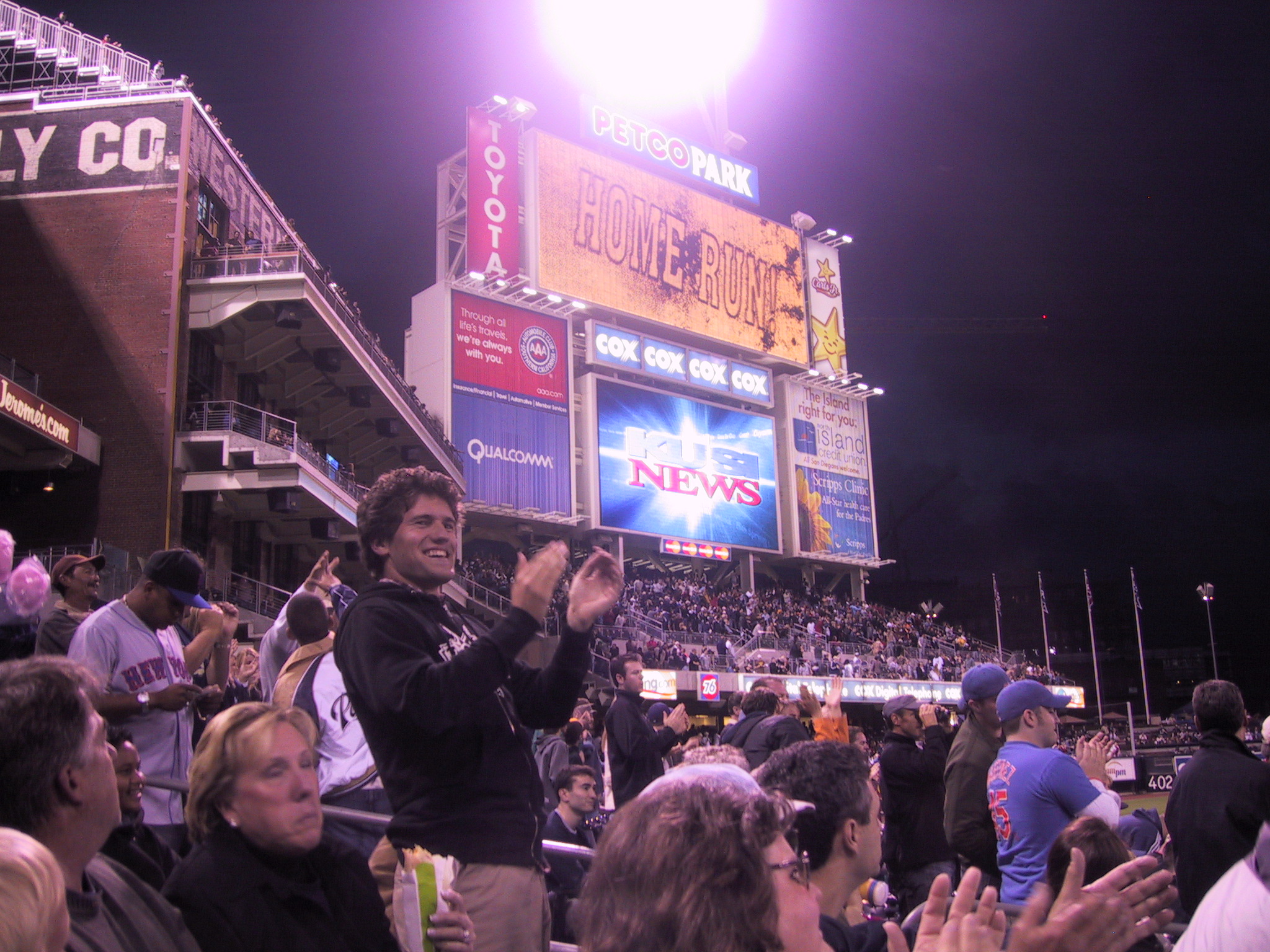 Celebrating Mike Piazza's home run off of Pedro Martinez