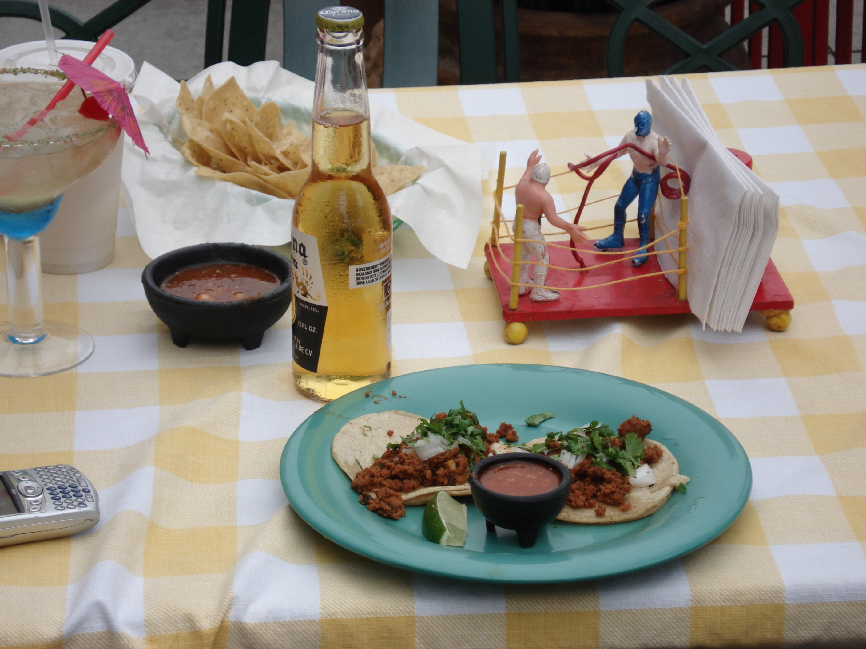 Outside at <a href="http://mamatestataqueria.com/">Mamá Testa</a>.