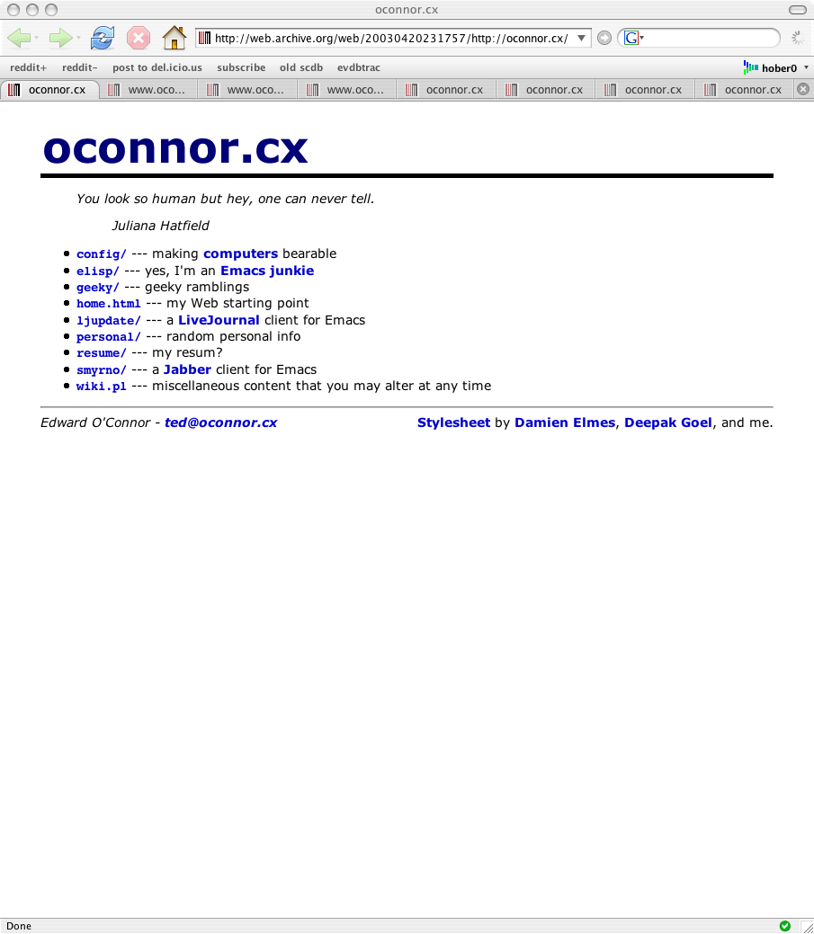 From <a href="http://web.archive.org/web/20030420231757/http://oconnor.cx/">web.archive.org/web/20030420231757/http://oconnor.cx/</a>