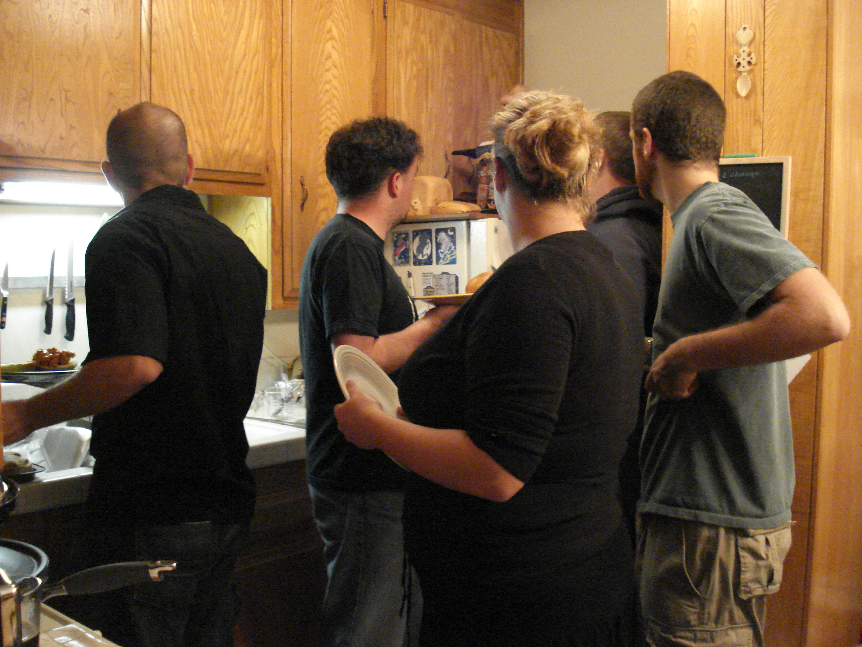 Kicking it in the kitchen