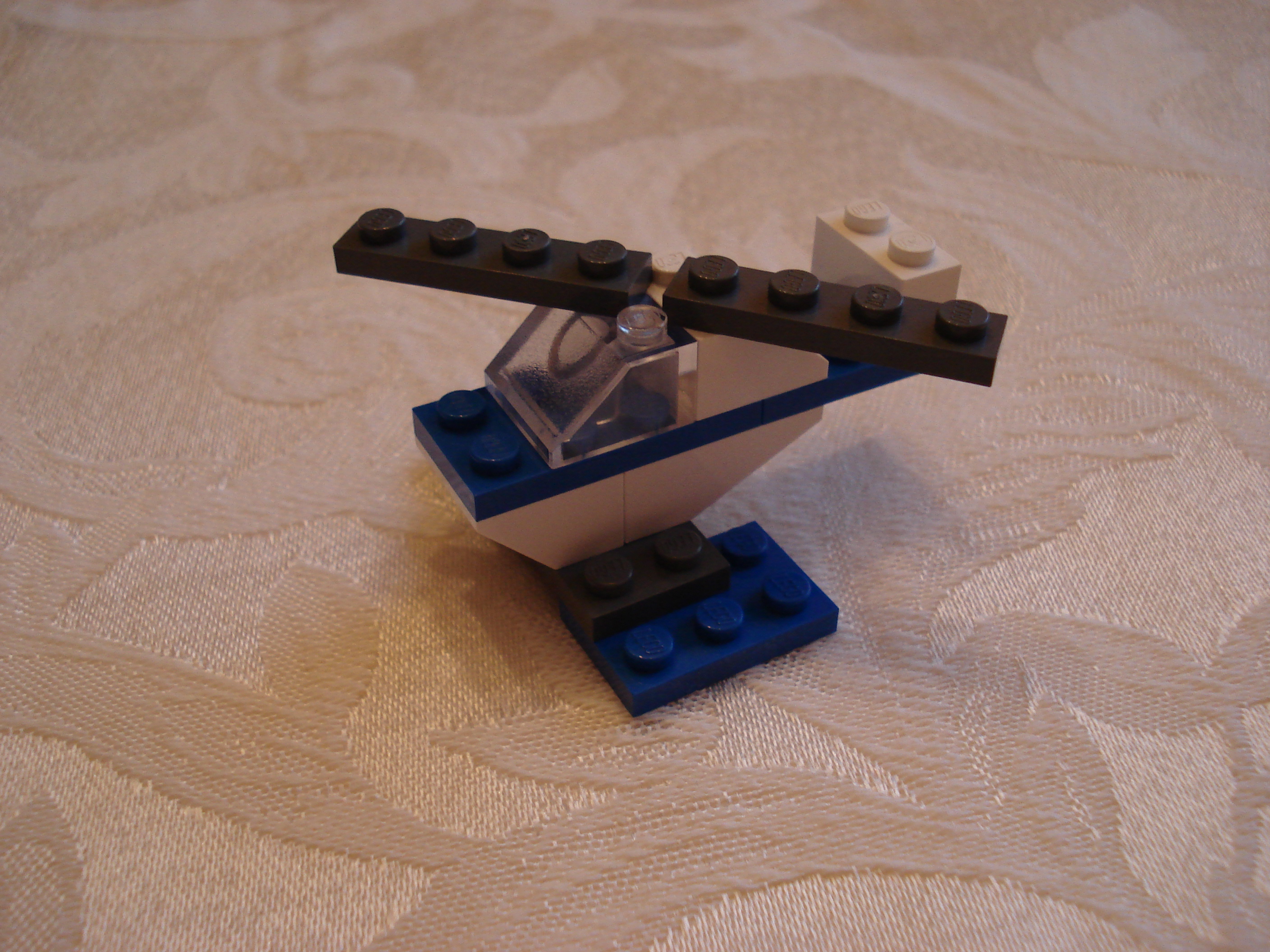 Erin didn't like the plane, so she built the helicopter instead.