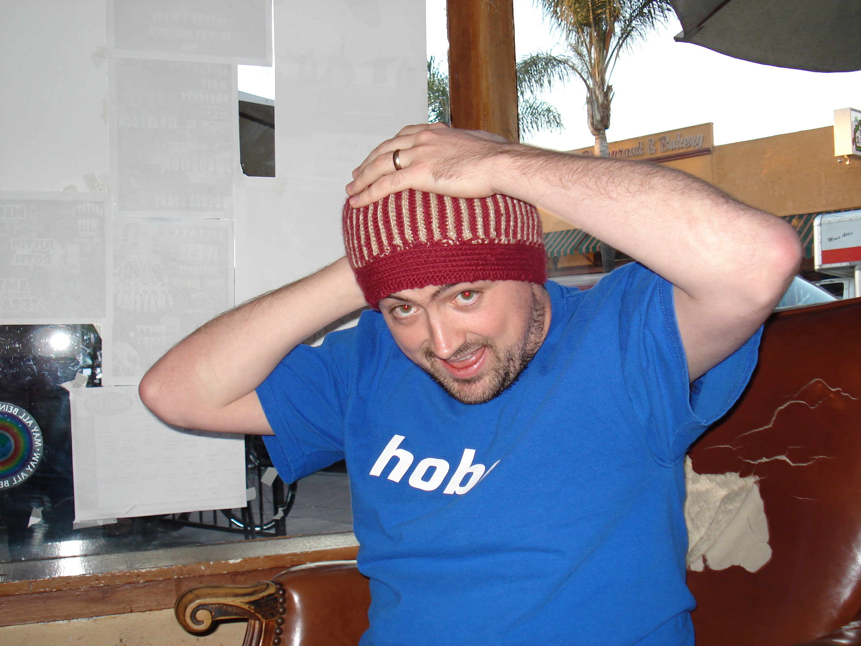Trying on my new hat