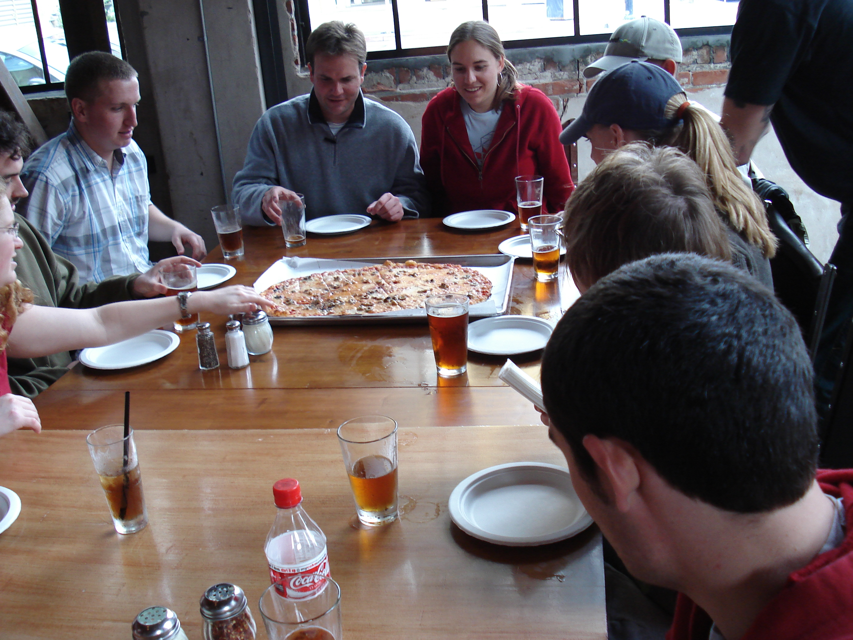 The pizza arrives