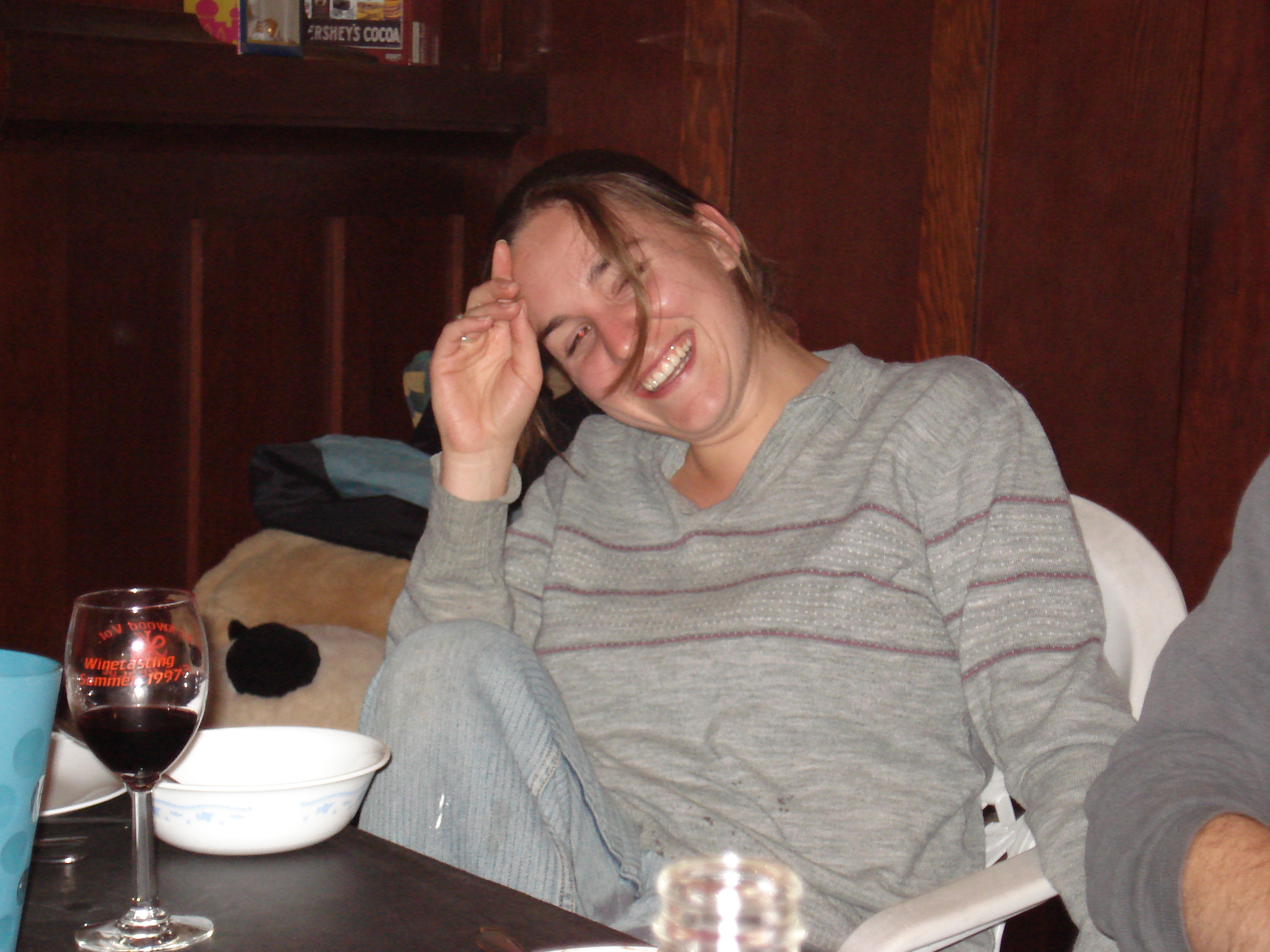 Laurel, laughing