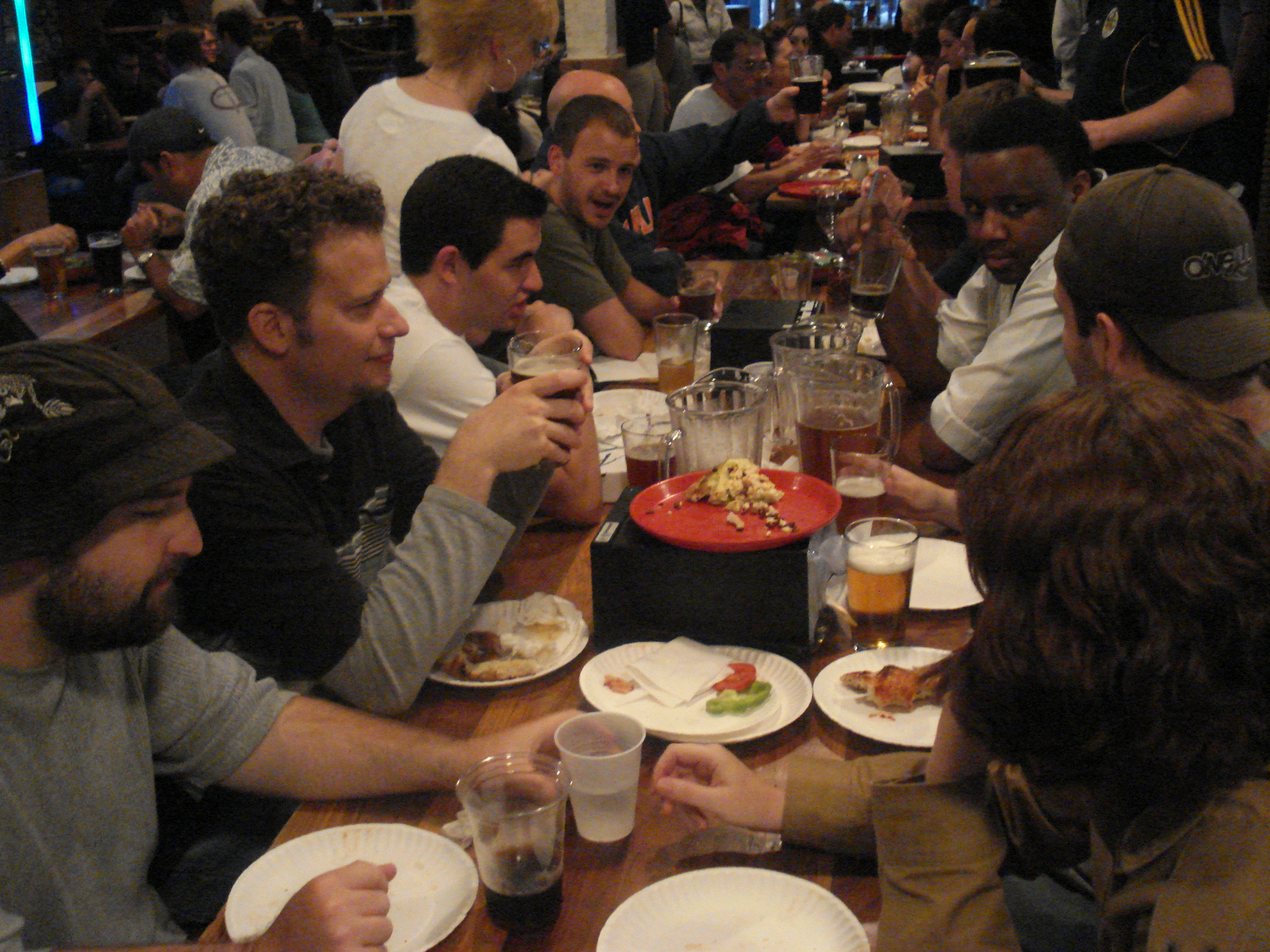 Our table at Pizza Port, from the other end