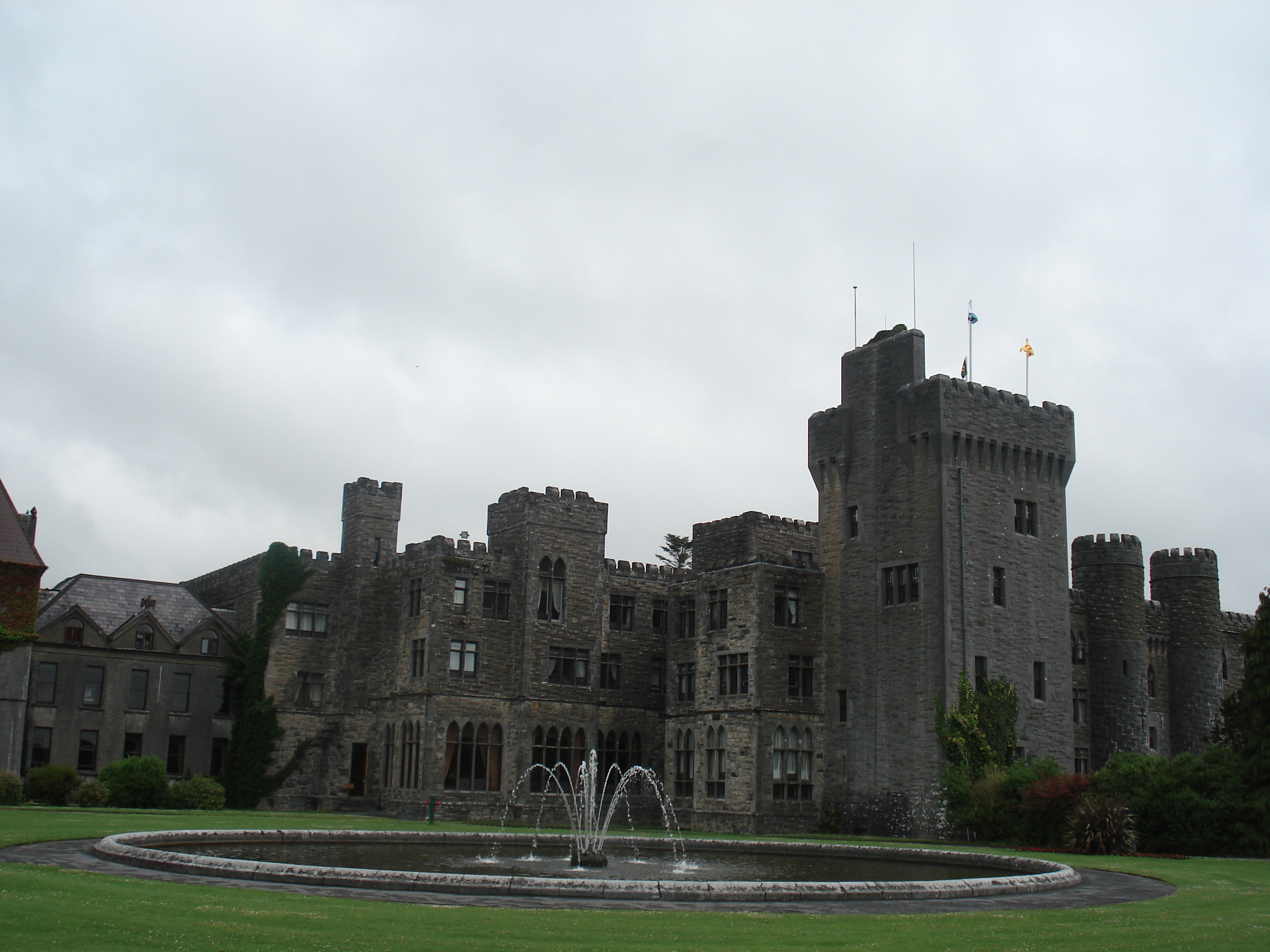 Fountain behind Ashford Castle