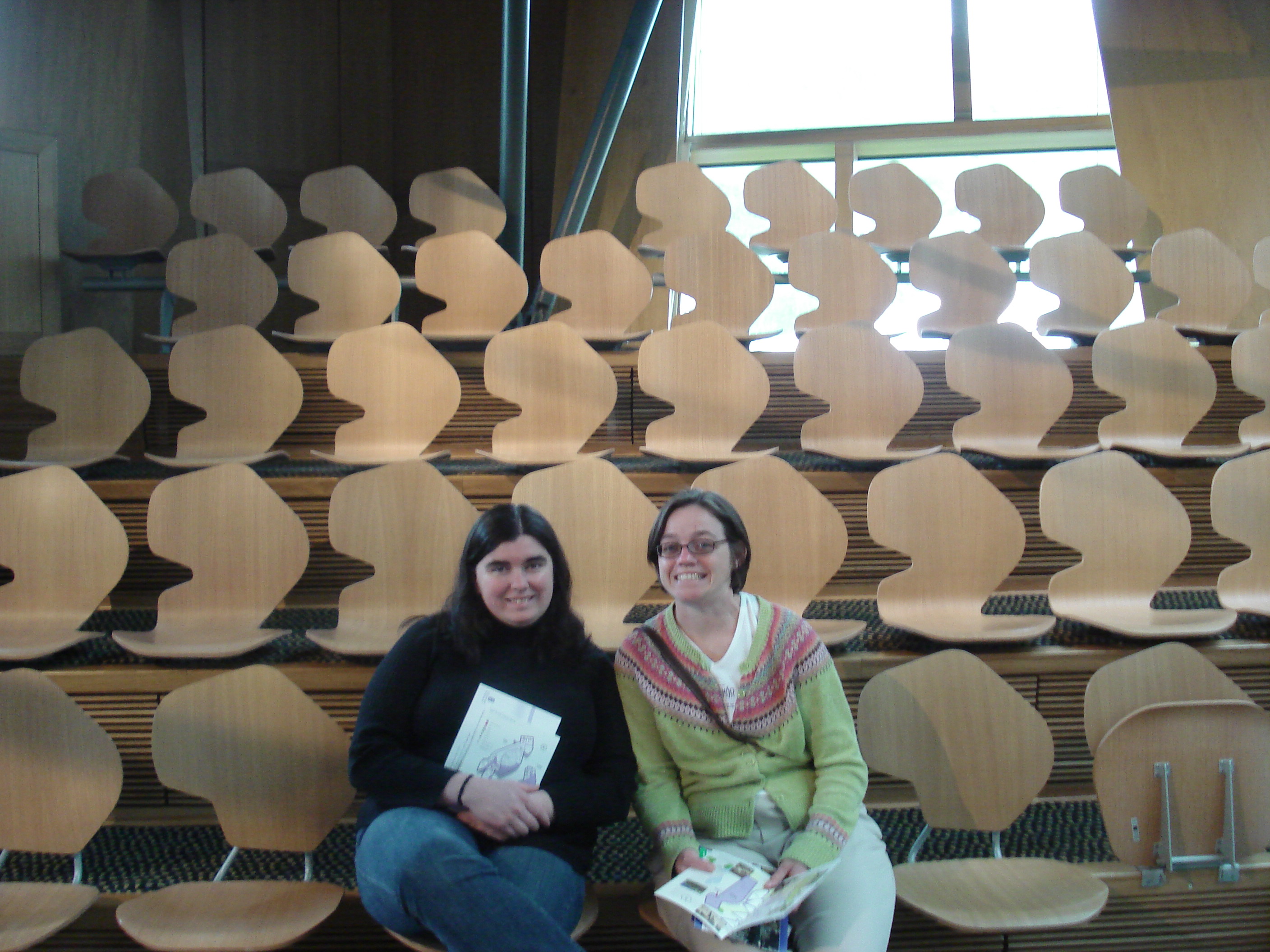 Kathleen and Erin in the Debating Chamber