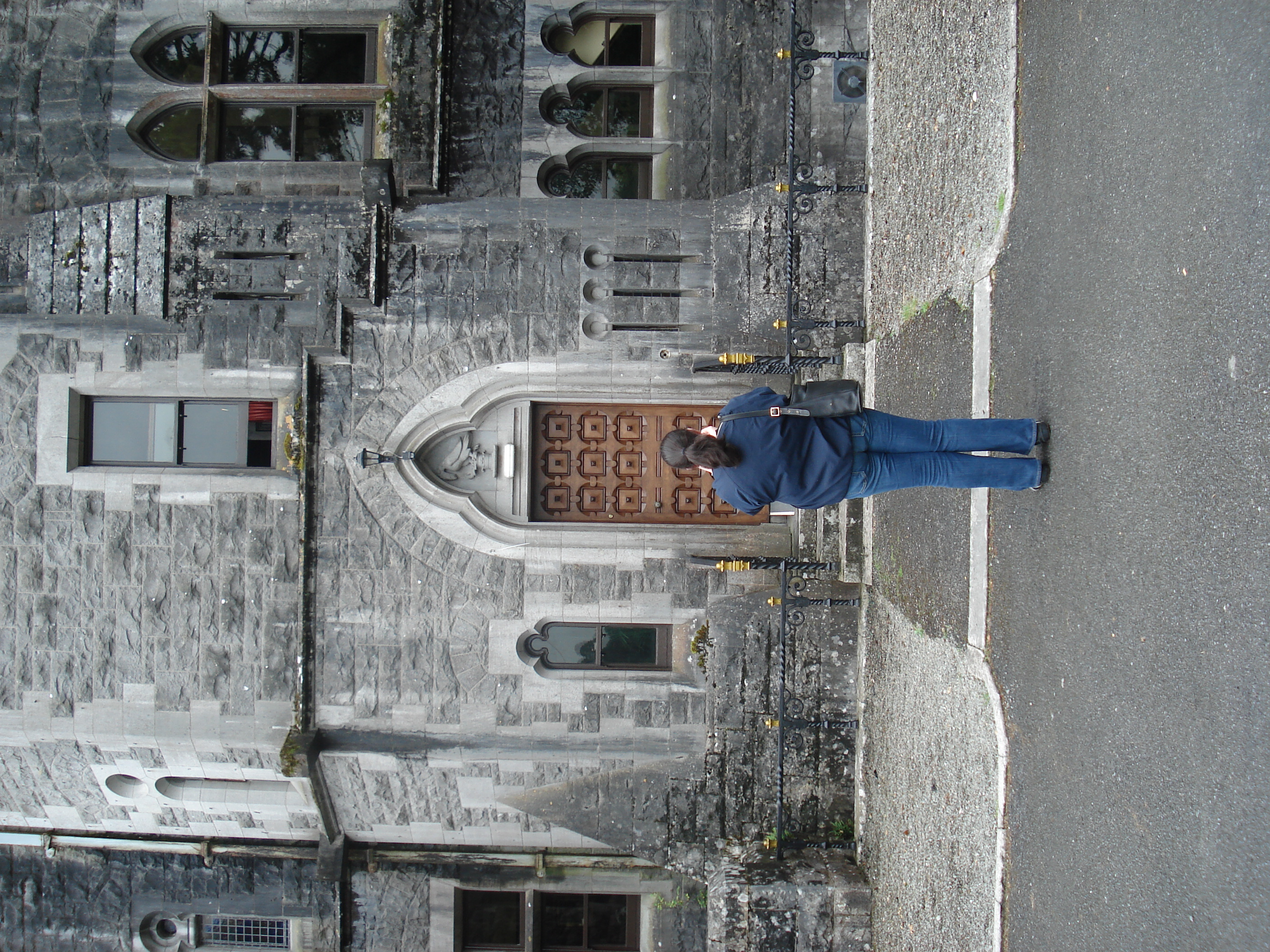 Kathleen takes a shot of the door