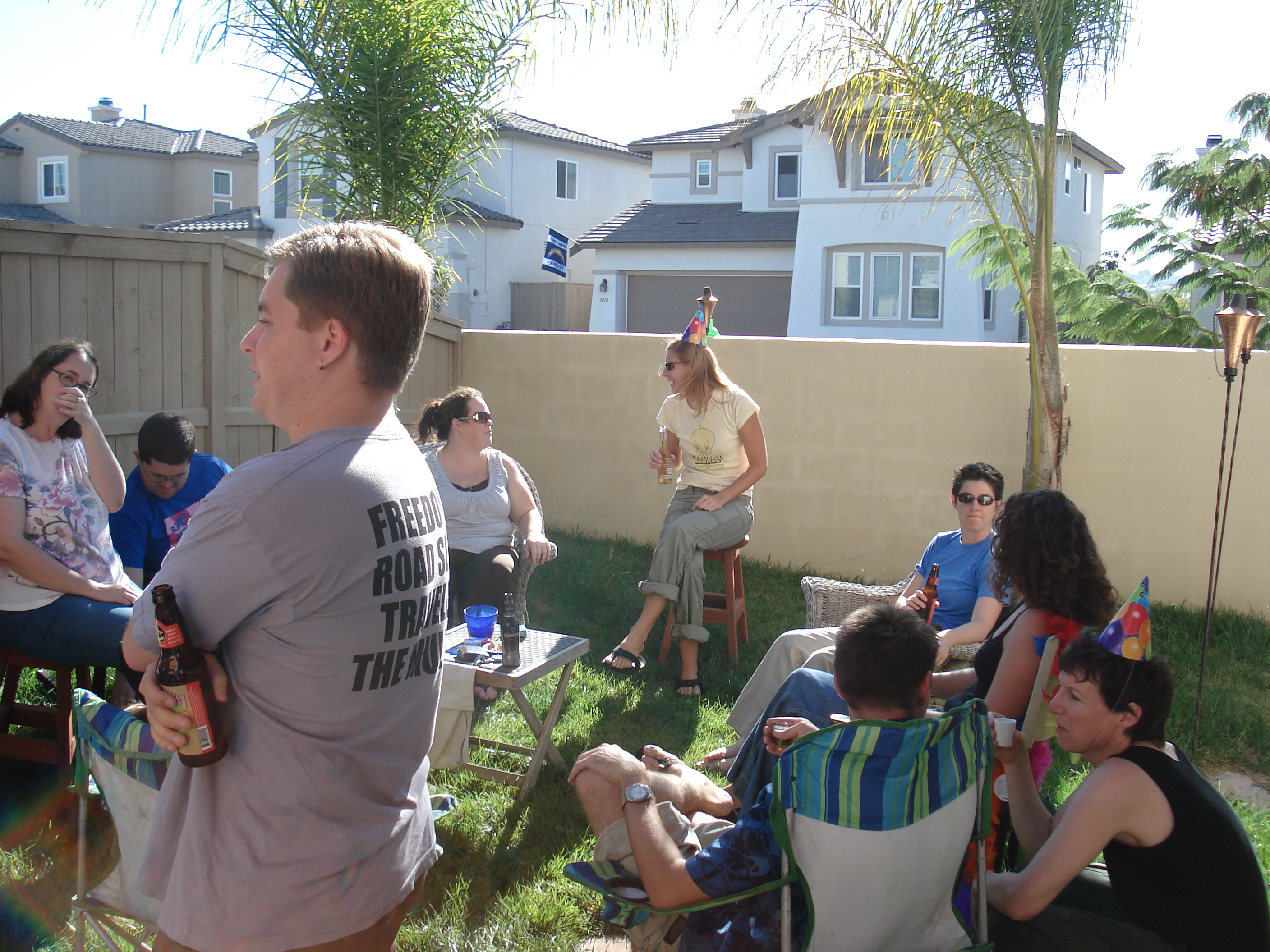 Birthday party crowd