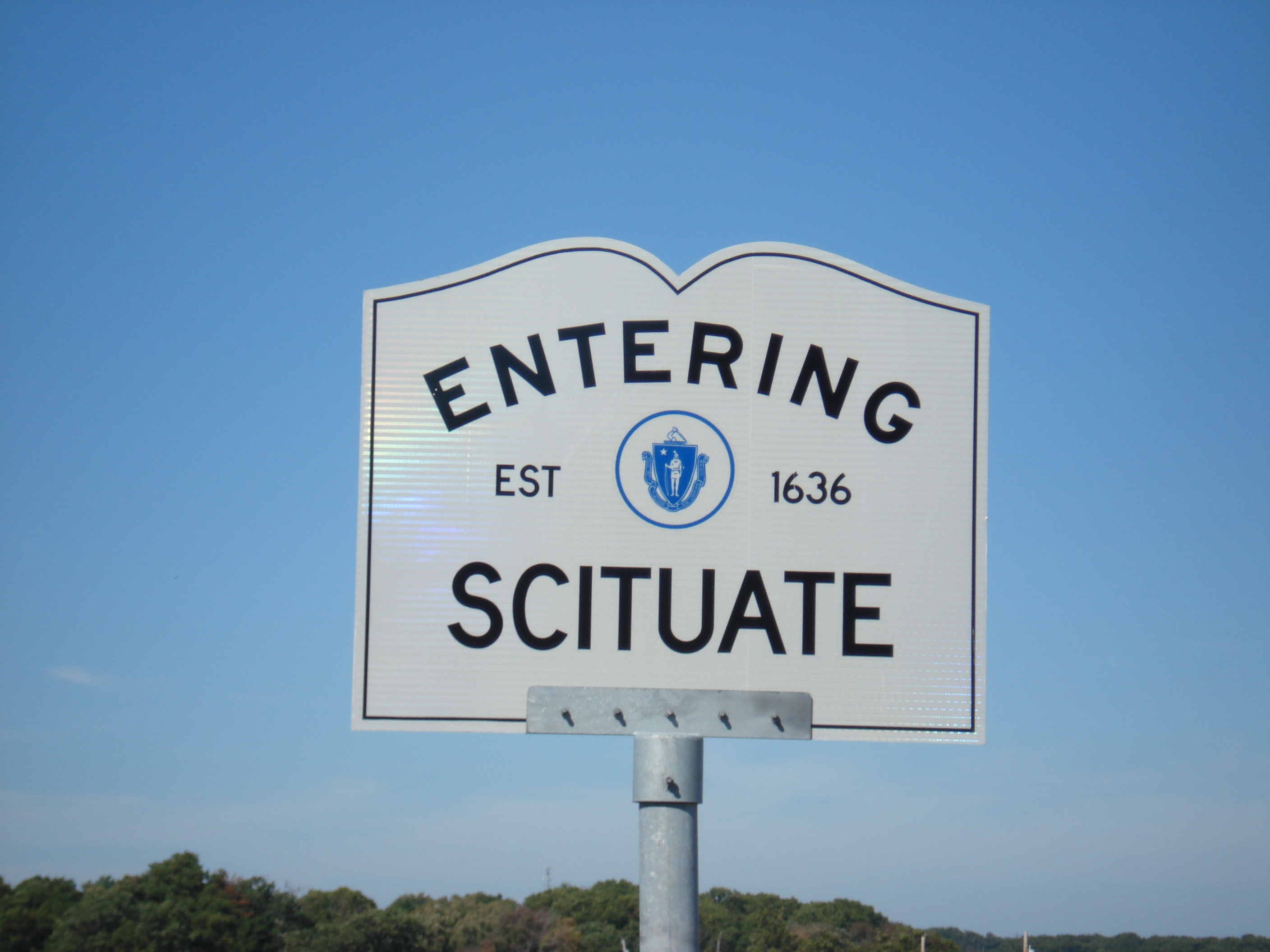On Route 3A, from Marshfield. About two miles south of my parents' house.

The sign is mistaken -- Scituate was *incorporated* in 1636. It was settled earlier than that: at least six families called Scituate home in 1628.