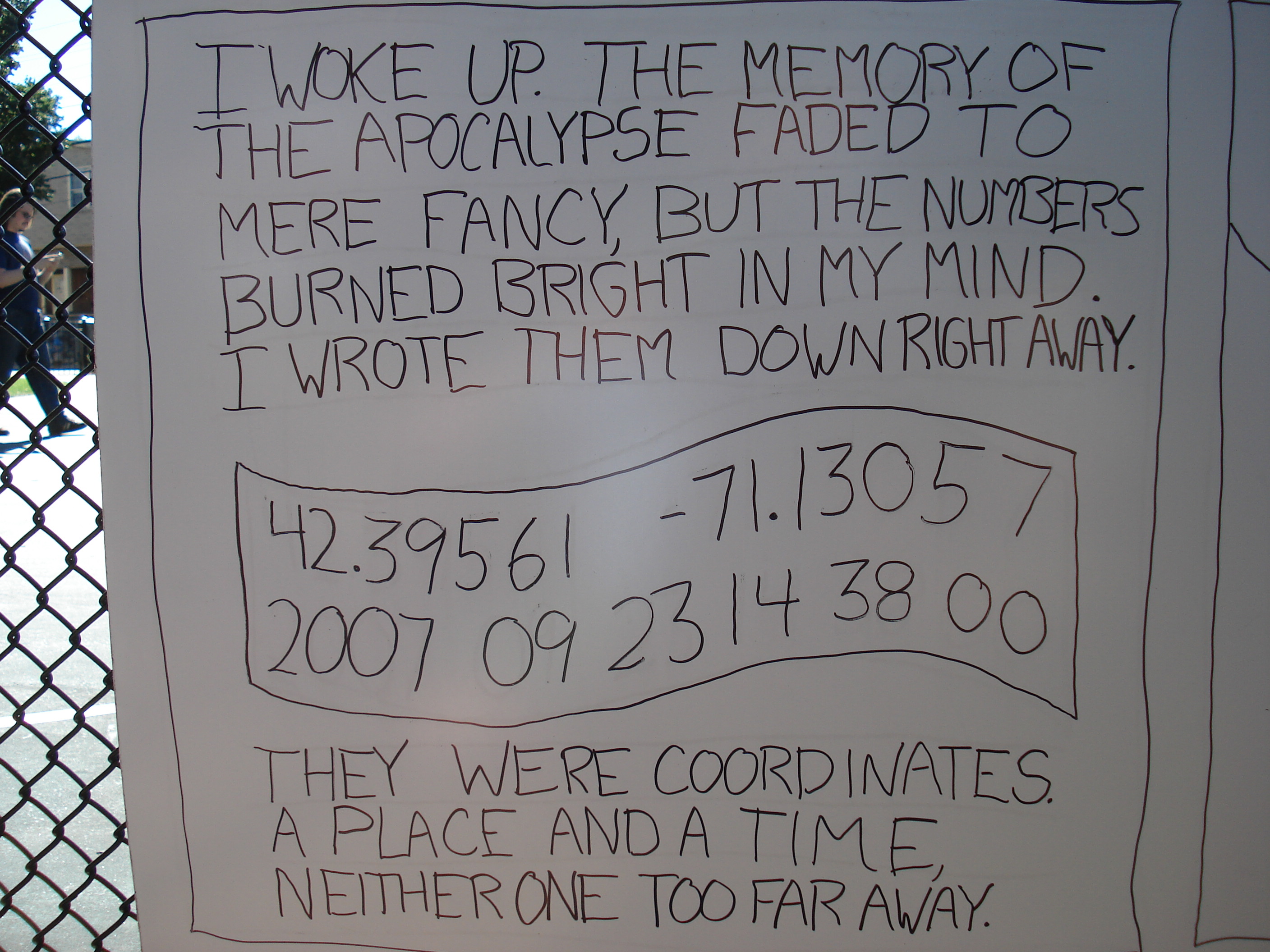 The coordinates
