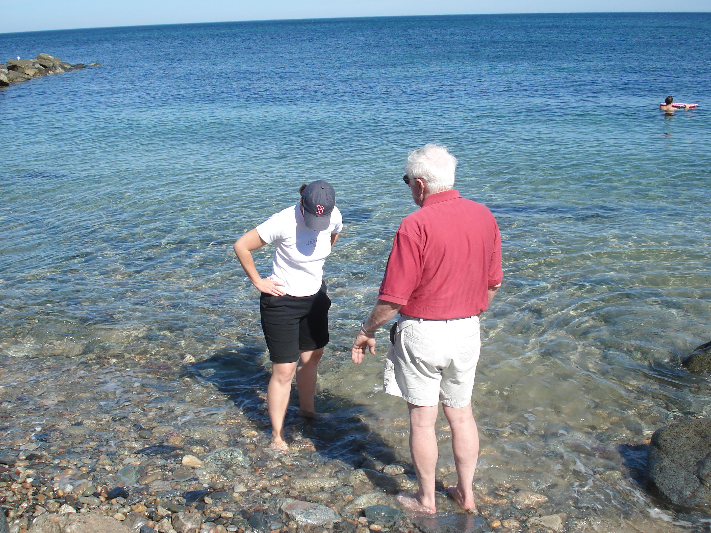 Erin & Dad, testing the water
