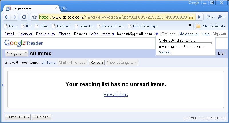 It never gets past 0%. Only in Chrome; other browsers work fine.