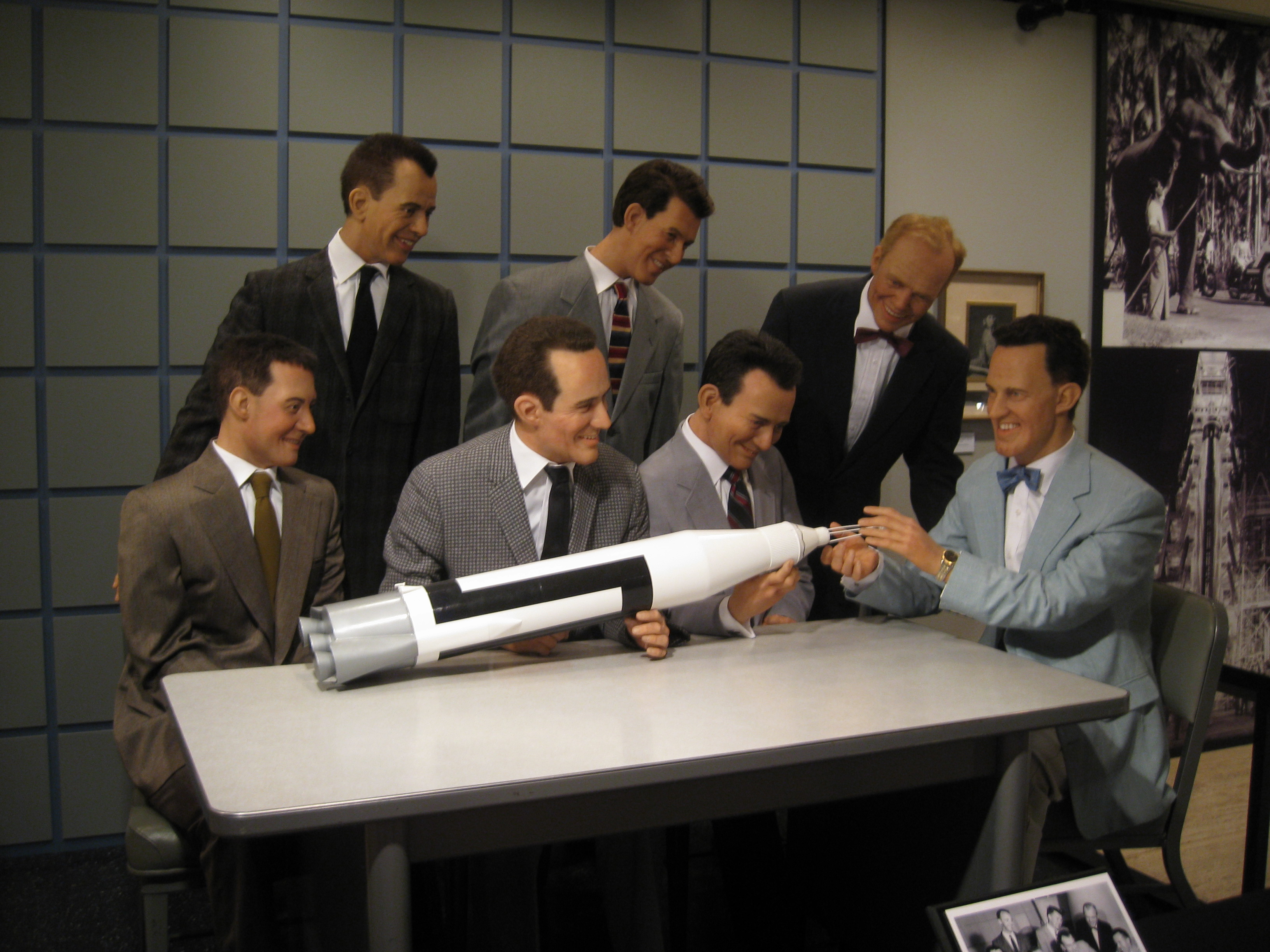 L-R, Front to Back: Gus Grissom, Scott Carpenter, Deke Slayton, Gordon Cooper, Alan Shepard, Walter Schirra, John Glenn