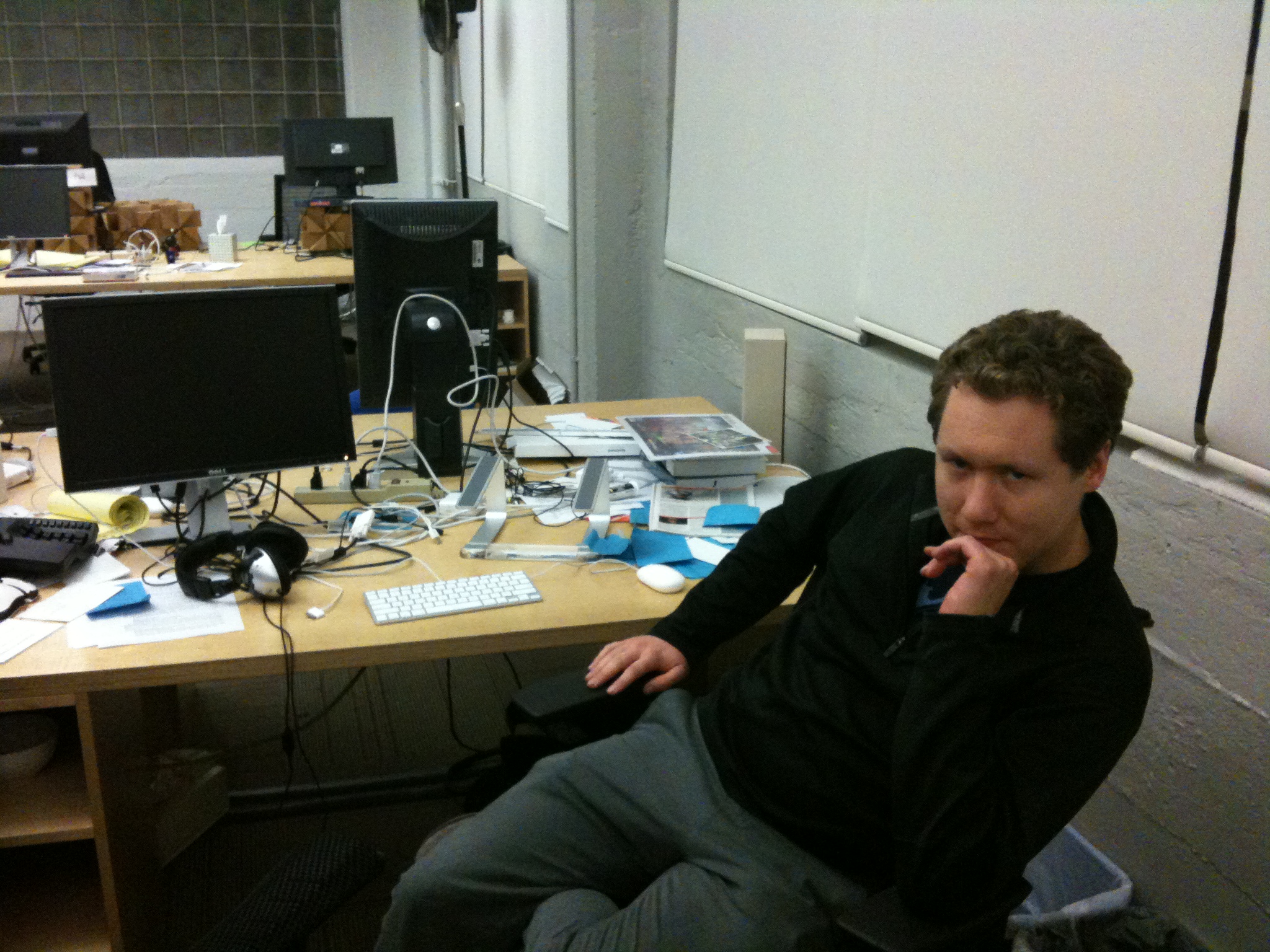 Rion, at his desk