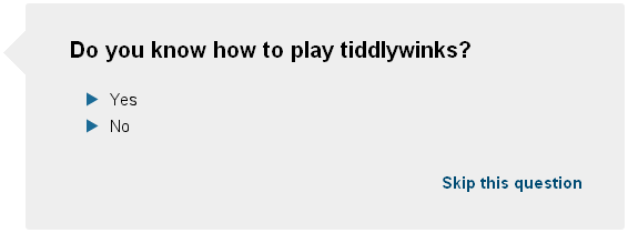 Yes, I know they're referring to <a href="http://en.wikipedia.org/wiki/Tiddlywinks" rel="nofollow">the game</a>, but I couldn't help but wonder if this is actually some kind of <a href="http://www.google.com/search?q=tiddlywink+music" rel="nofollow">crypto-Objectivist</a> question instead.
