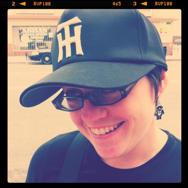 Erin wearing my Tigers hat