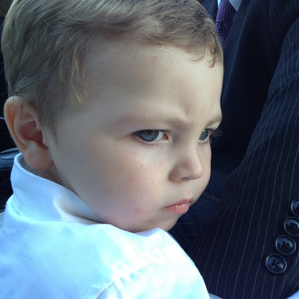 Behbeh Joe is not buying this whole "wedding" thing.