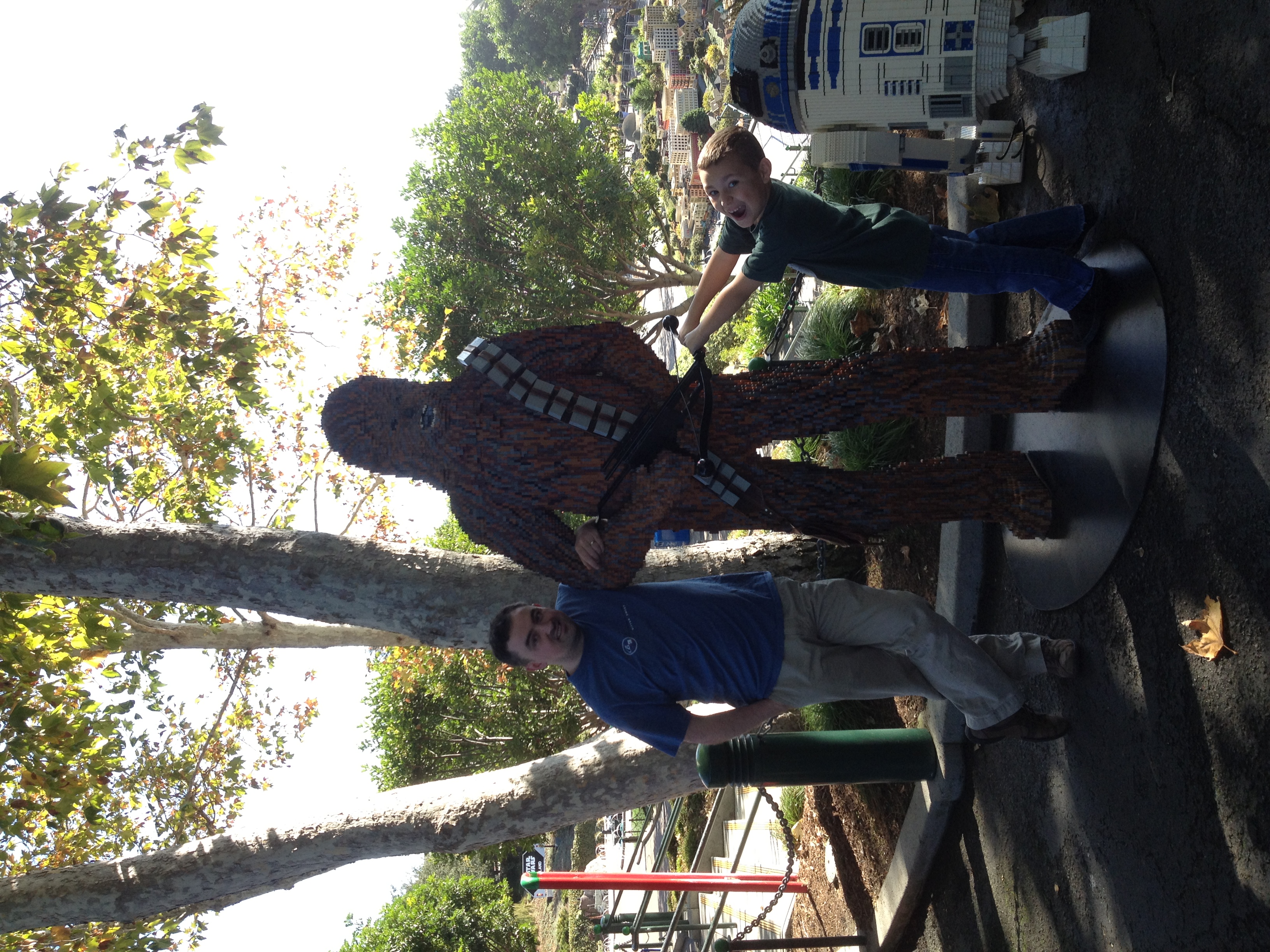 Chilling with Chewie, Andy, and R2.