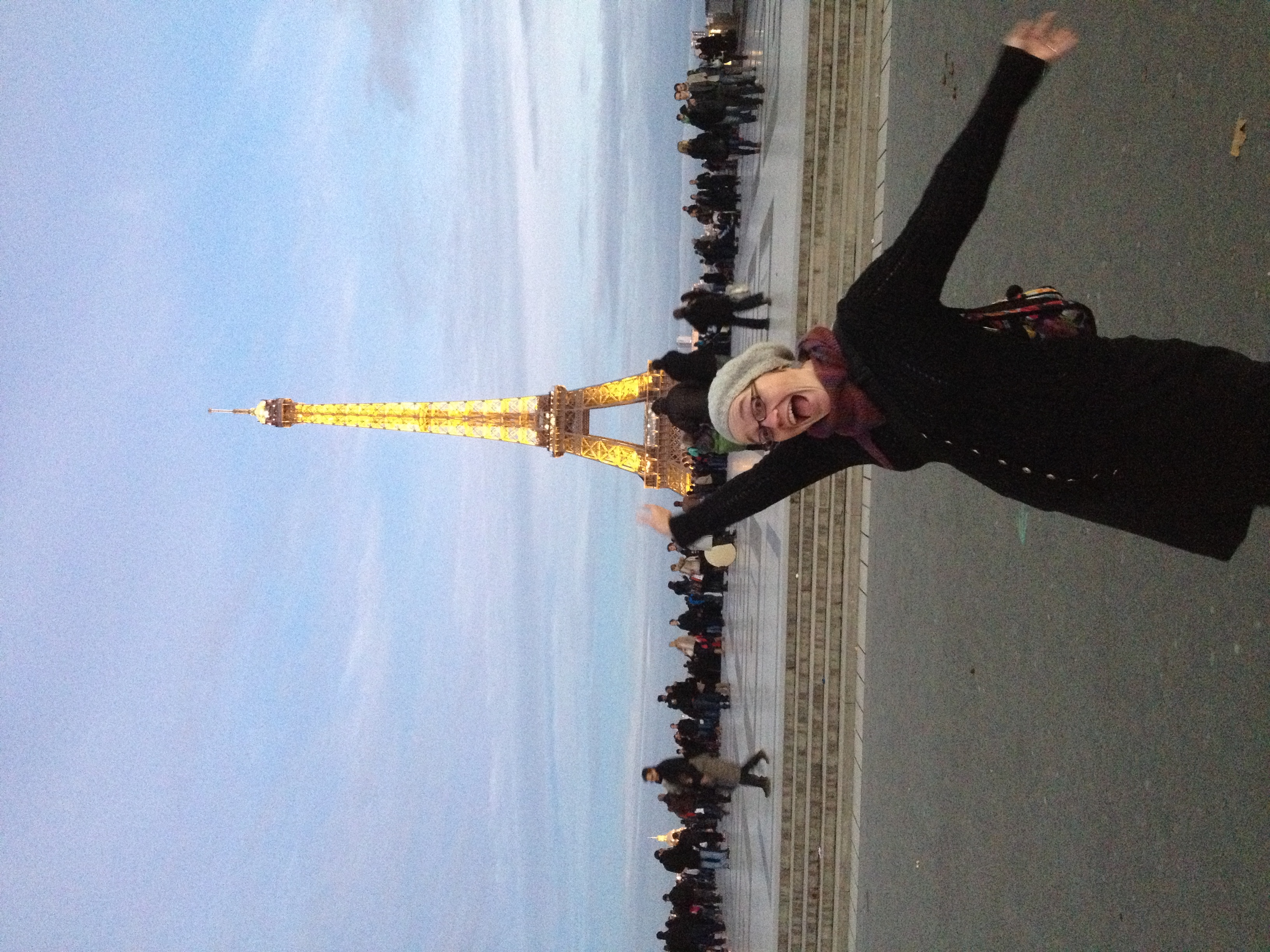 Erin with the Eiffel Tower