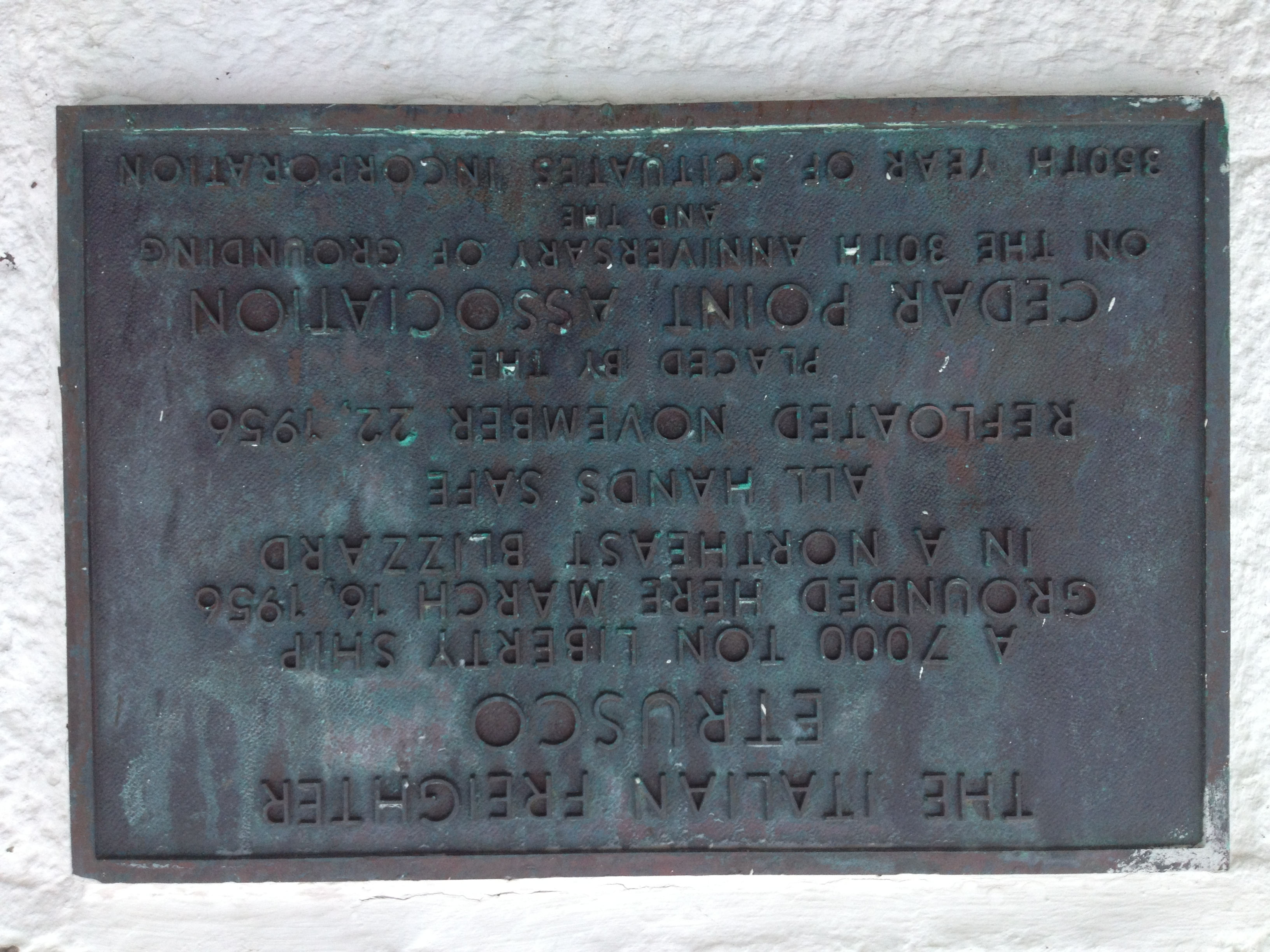 Plaque remembering the Etrusco