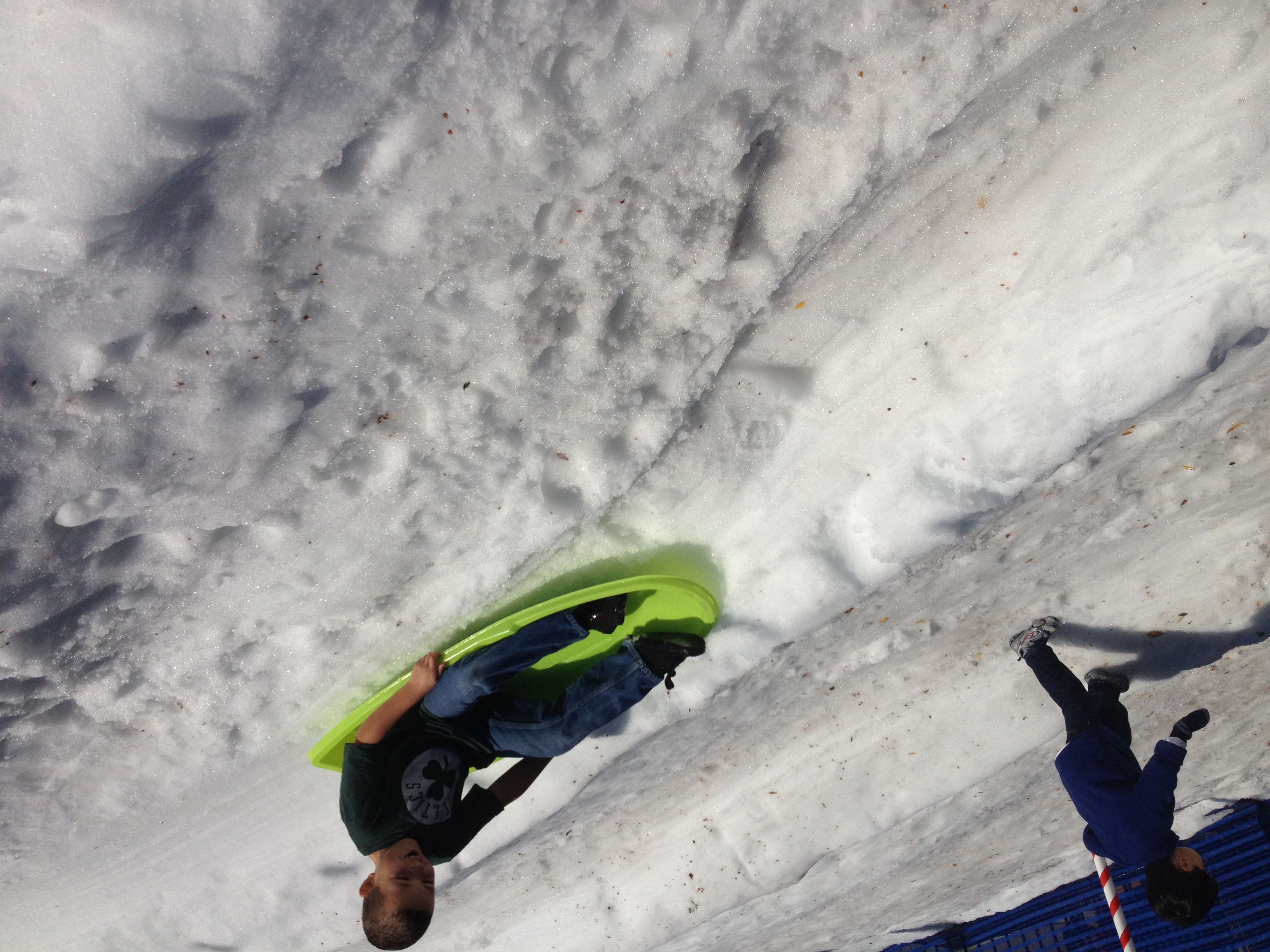 Andy sledding