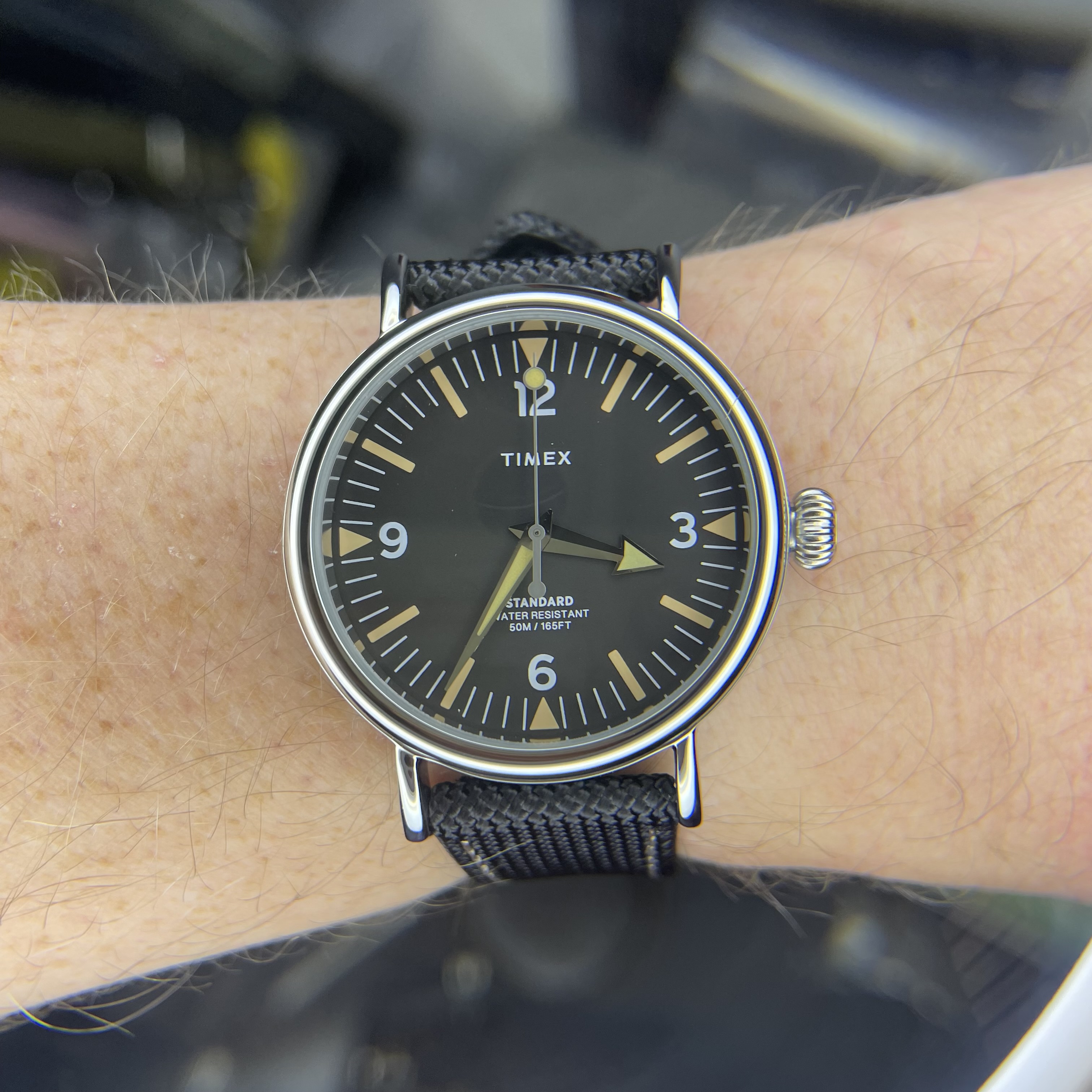 Timex Standard 40mm Fabric Strap Watch on the included fabric strap.