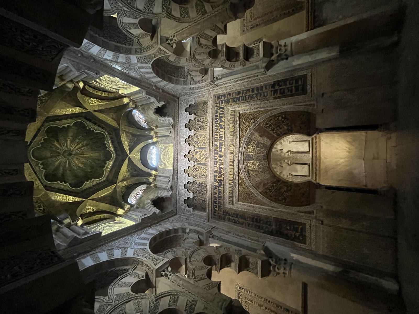 The mihrab, taken with a wide-angle lens to get the complex domed ceiling of the room.